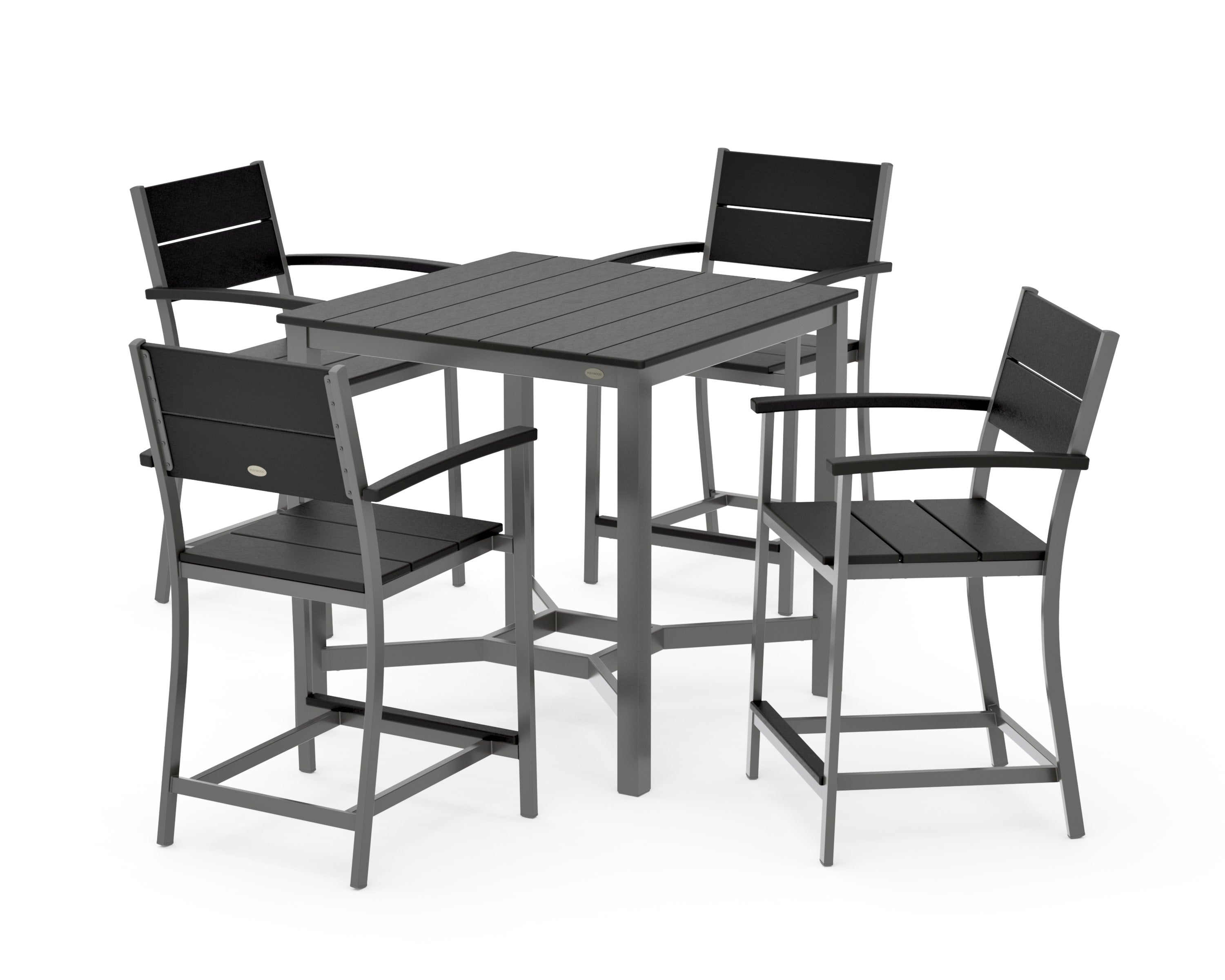 Main Street 5-Piece Counter Set in Charcoal / Black