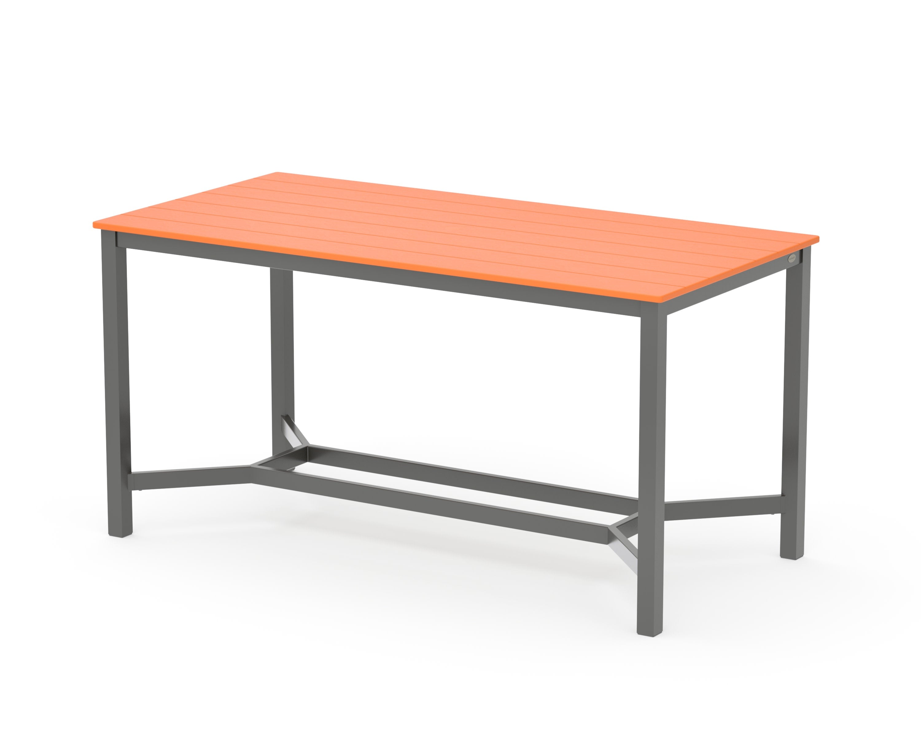 Main Street 36 x 72 Counter Table in Charcoal / Tangerine
