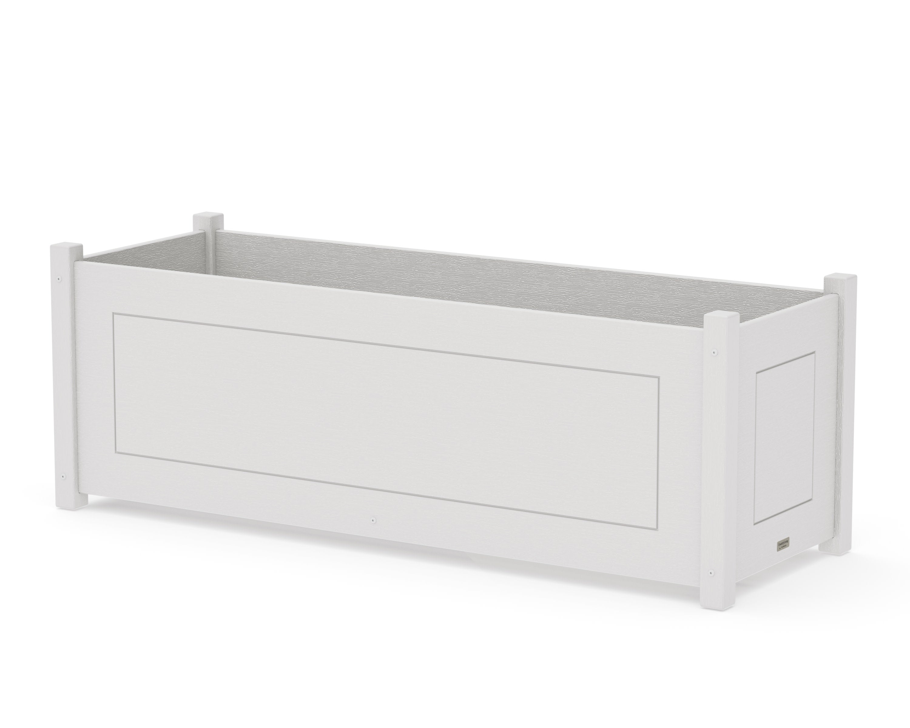 Country Living Large Rectangle Triple Planter Box in Vintage White