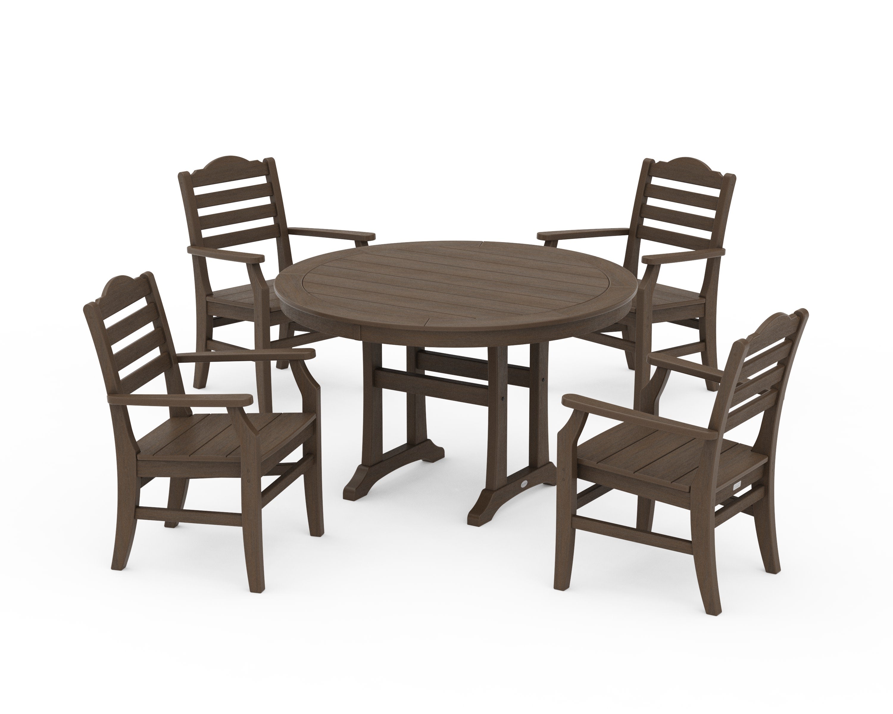 Savannah 5-Piece Round Dining Set with Trestle Legs in Kona