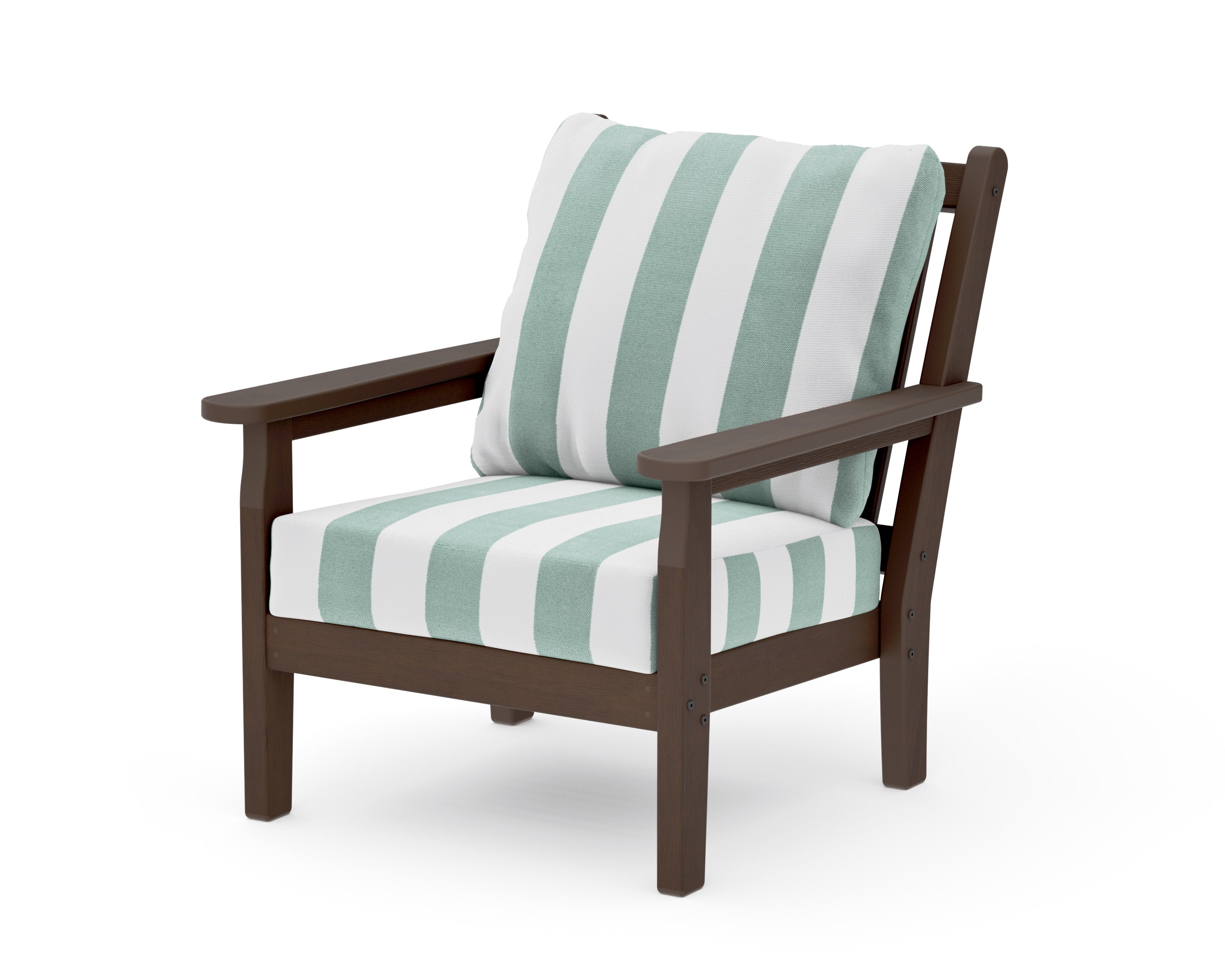 Chippendale Deep Seating Chair in Kona / Cabana Stripe Glacier Spa