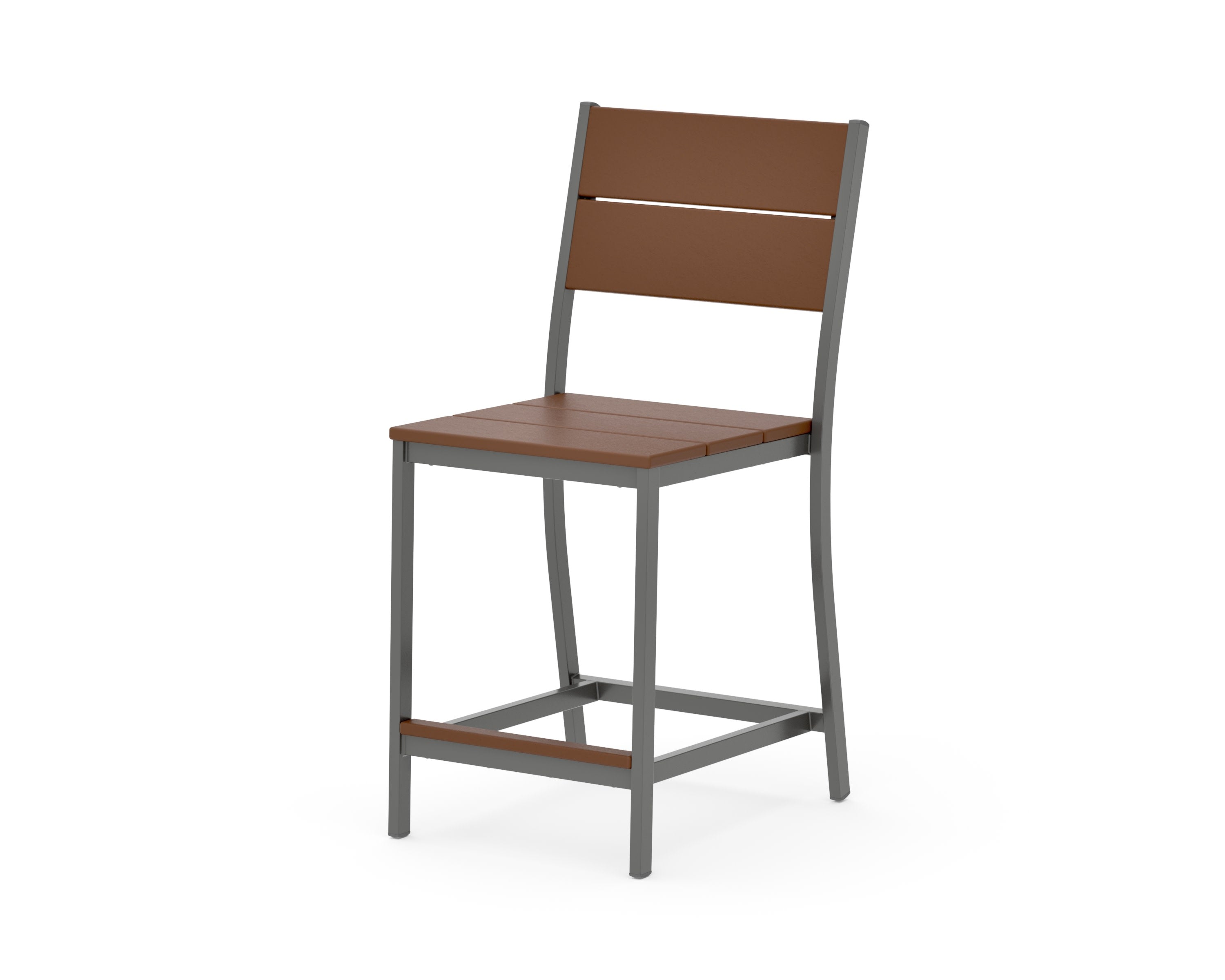Main Street Counter Side Chair in Charcoal / Teak