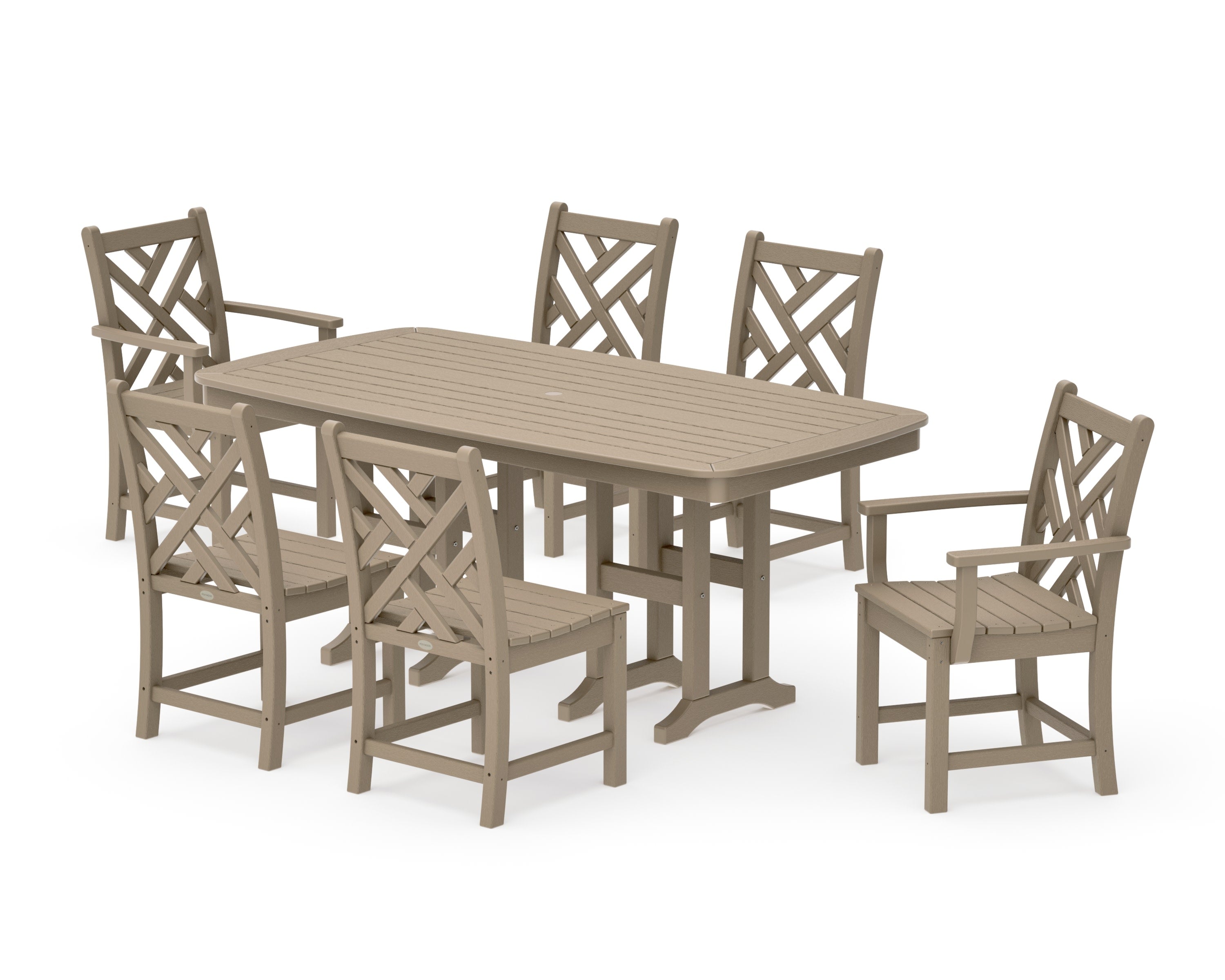 Chippendale 7-Piece Dining Set in Vintage Sahara