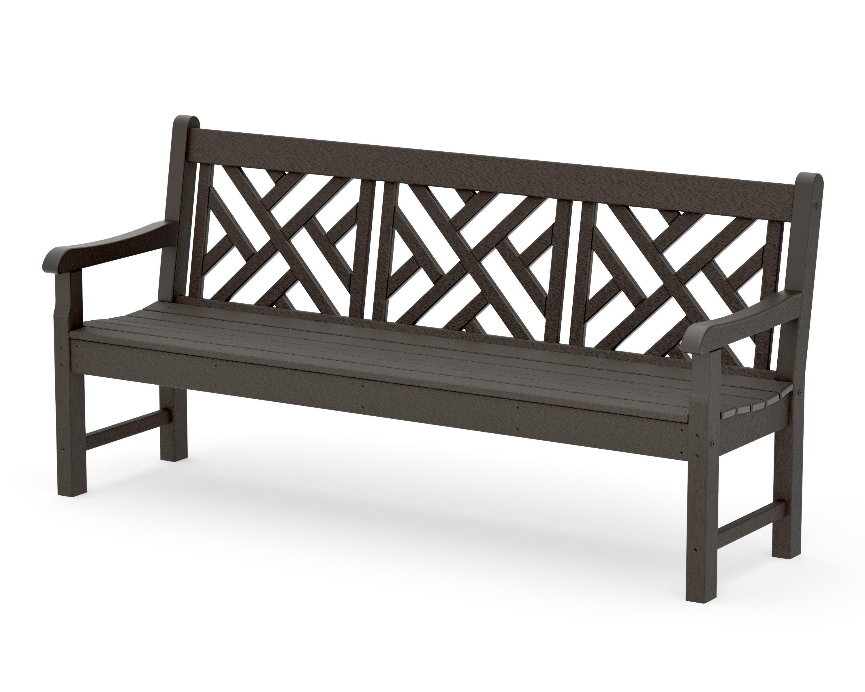 Rockford 72" Chippendale Bench in Vintage Coffee