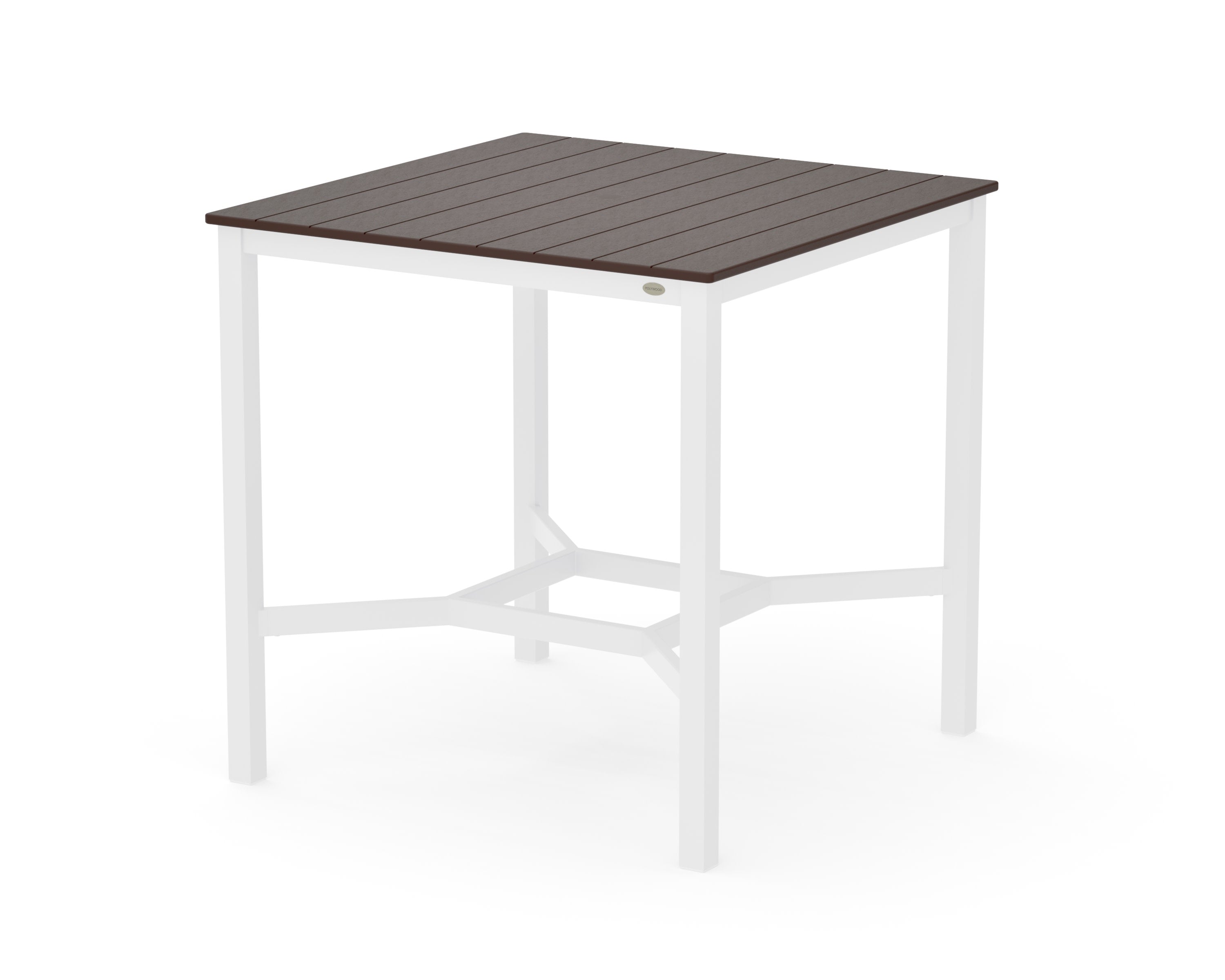 Main Street 42 x 42 Bar Table in White / Mahogany