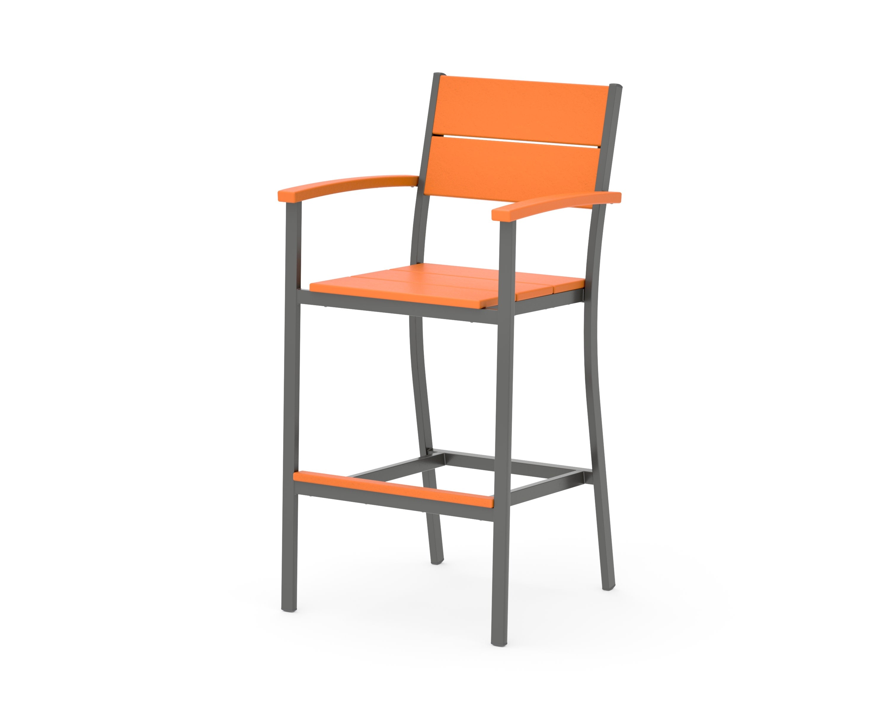 Main Street Bar Arm Chair in Charcoal / Tangerine