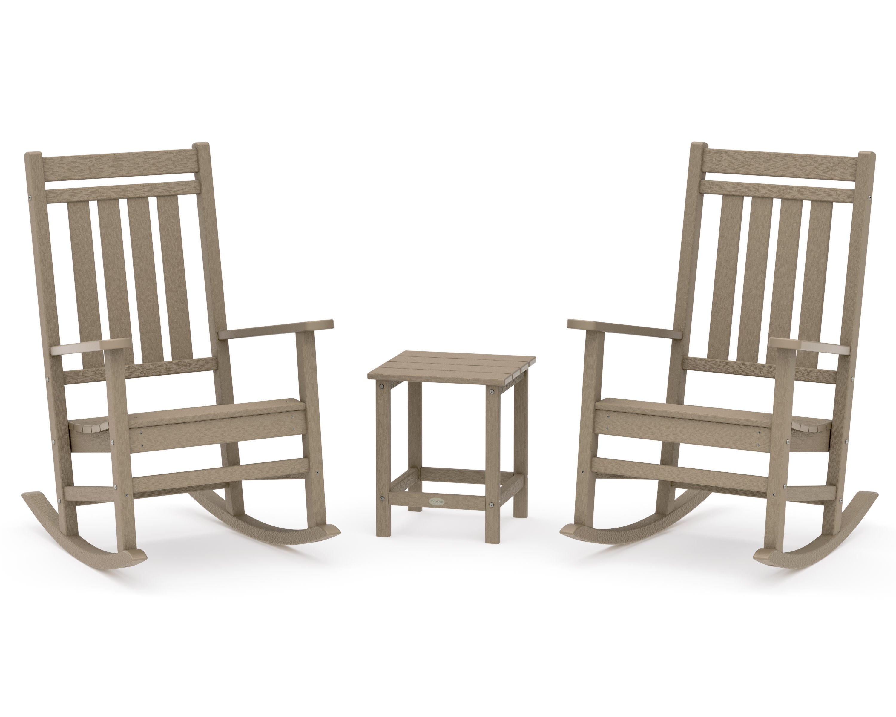 Estate 3-Piece Rocking Chair Set with Long Island 18" Side Table in Vintage Sahara