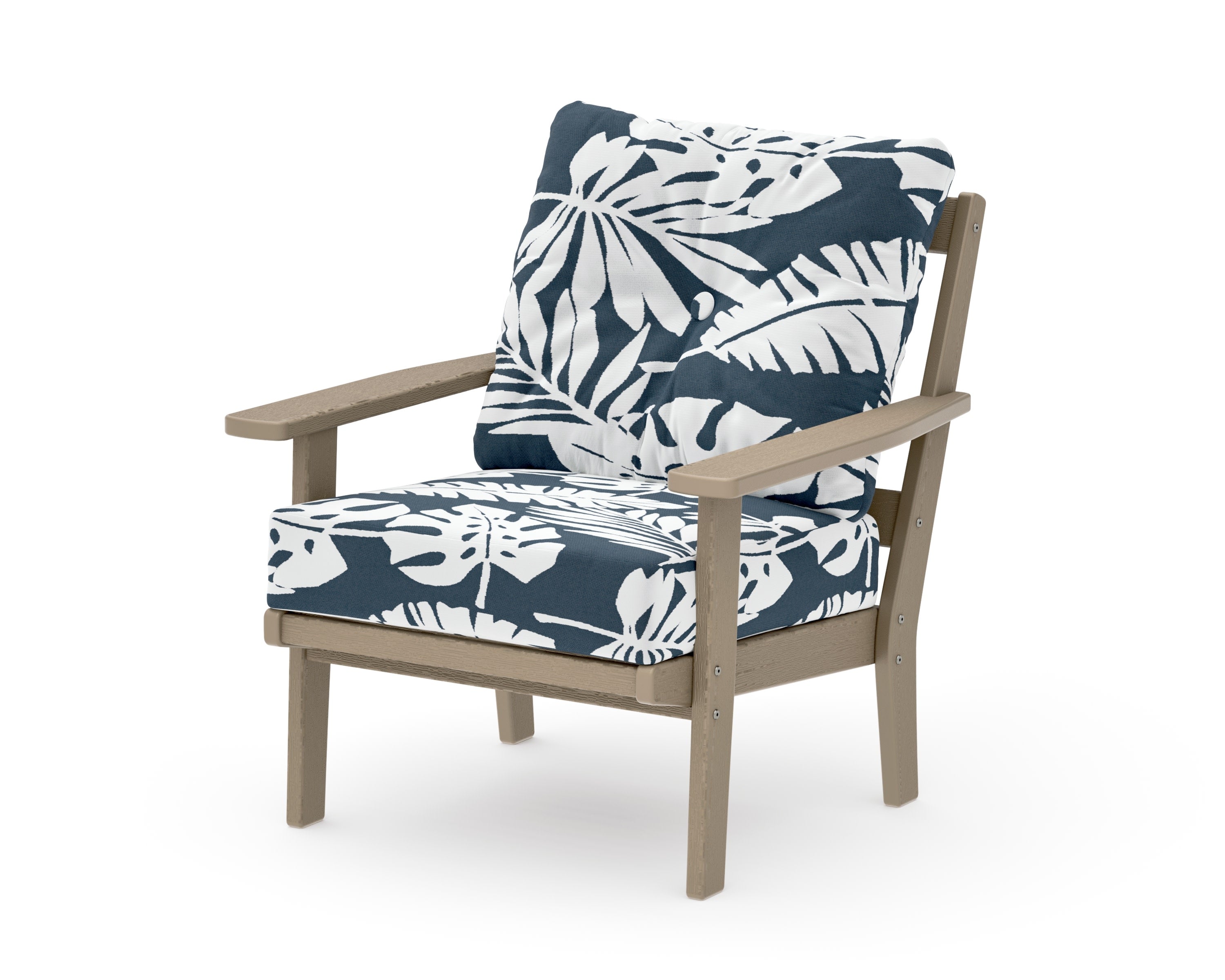 Prairie Deep Seating Chair in Vintage Sahara / Leaf Marine Indigo