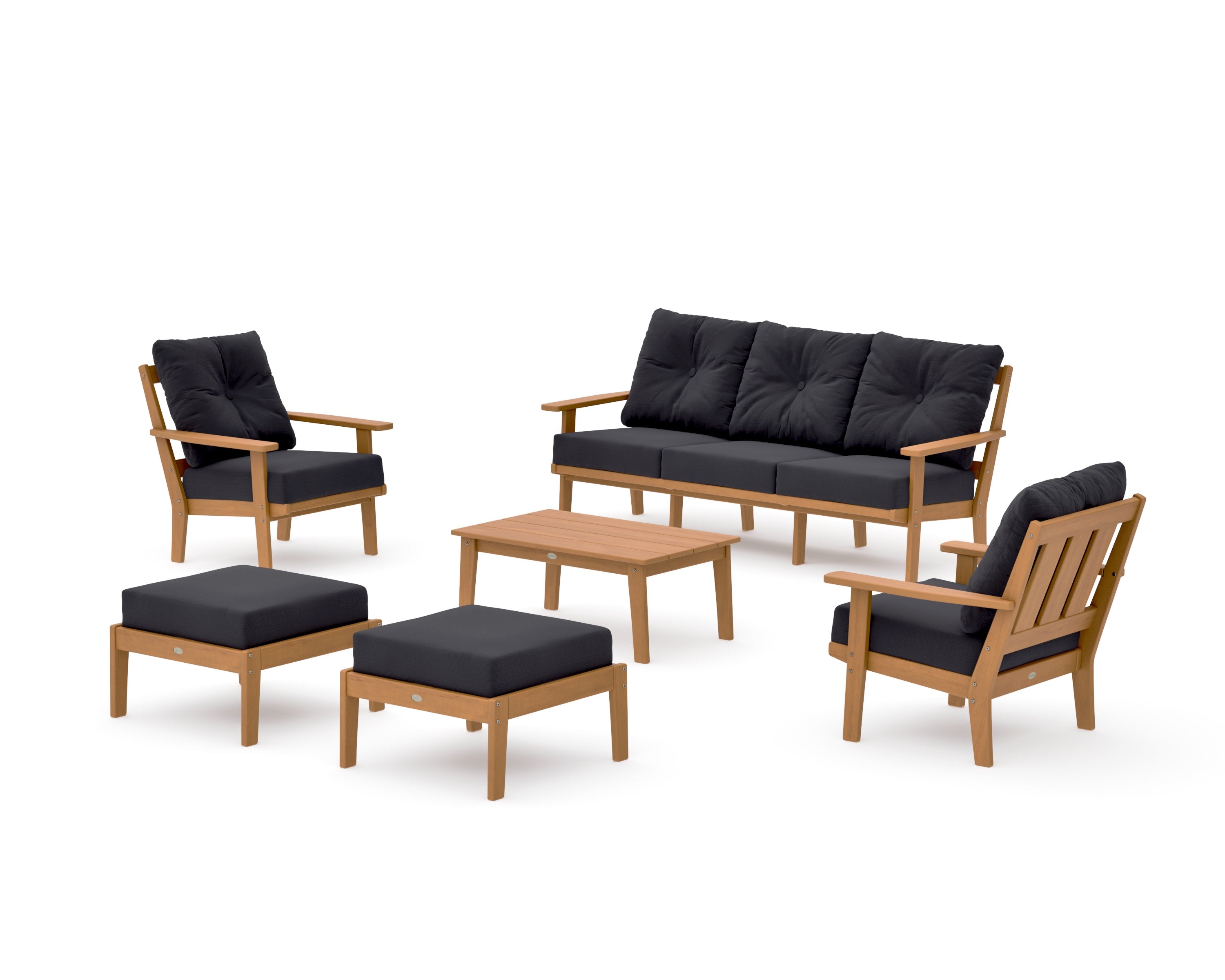 Oxford 6-Piece Lounge Sofa Set in Natural / Midnight Linen