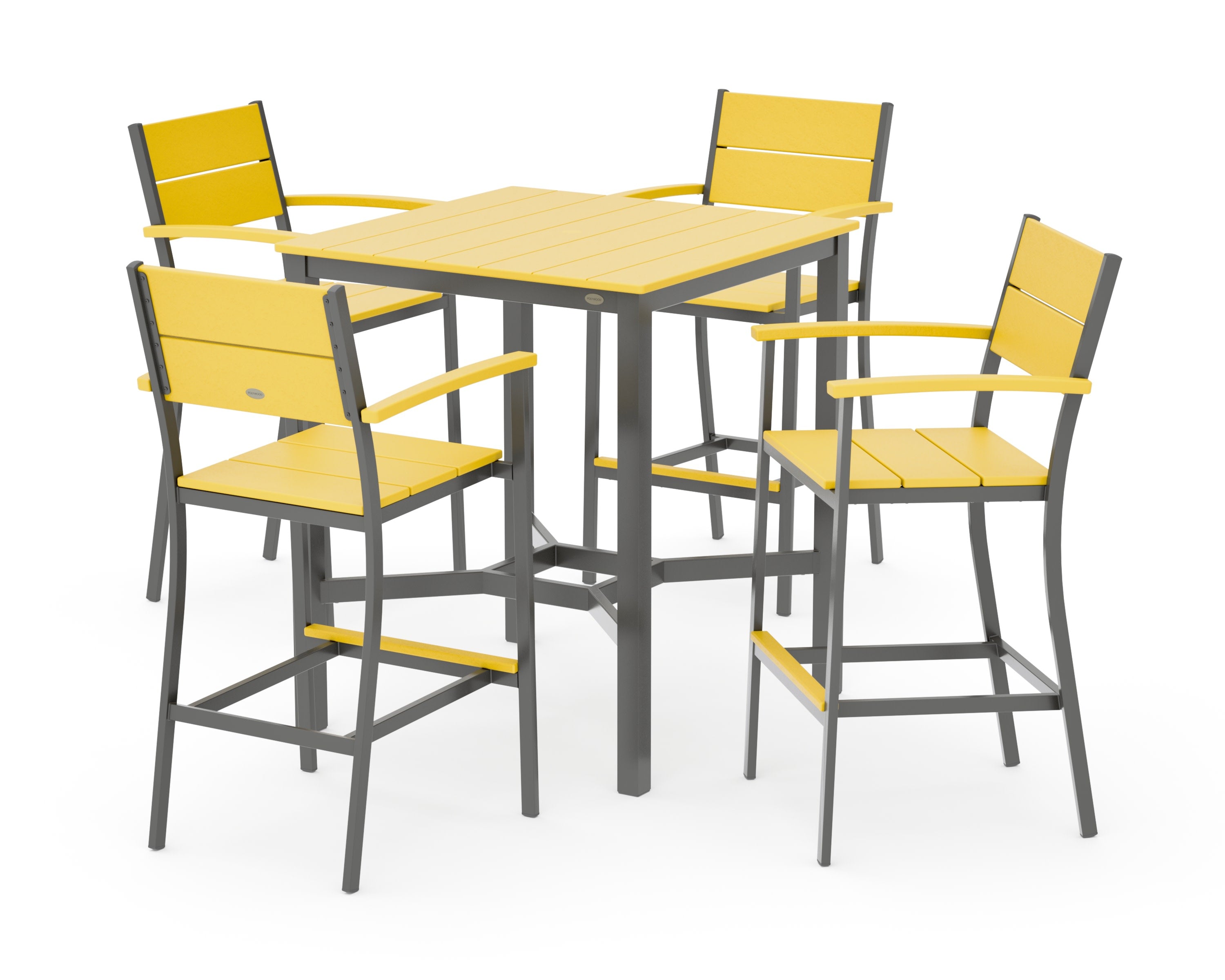 Main Street 5-Piece Bar Set in Charcoal / Lemon