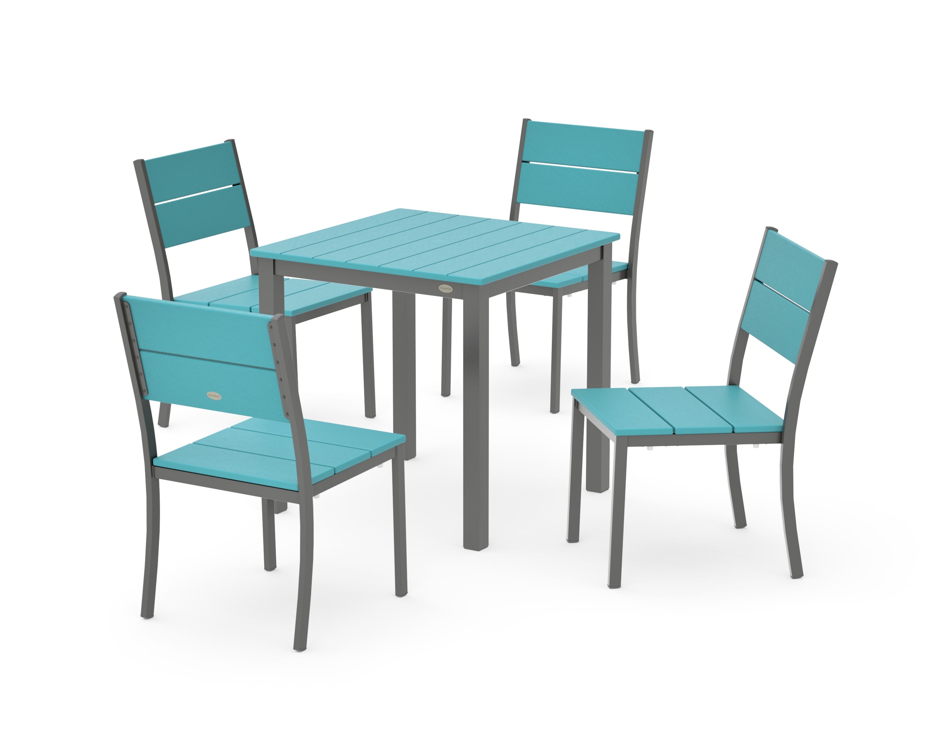 Main Street 5-Piece Square Dining Set- Small in Charcoal / Aruba