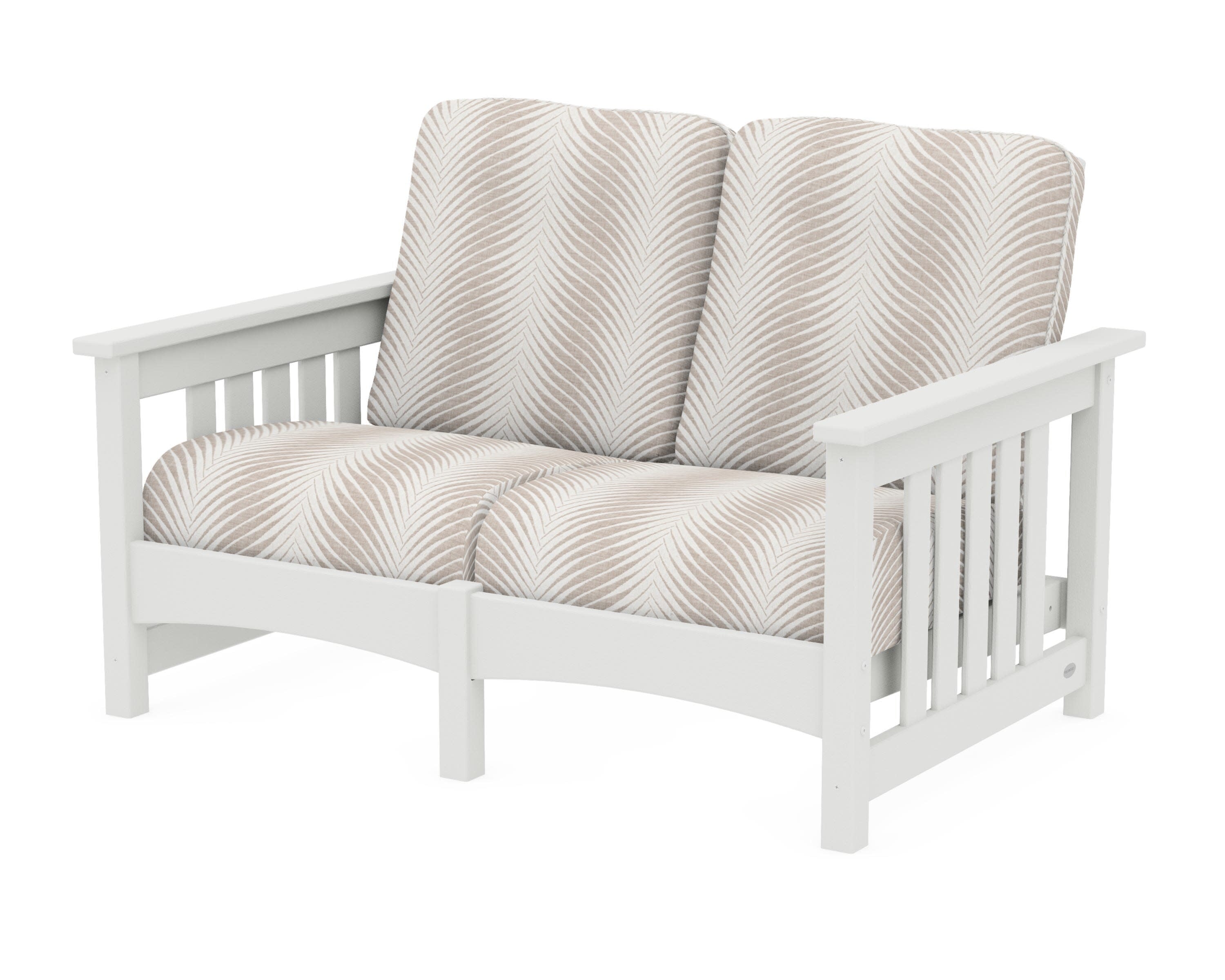 Club Mission Loveseat in Vintage White / Clock Out Cloud