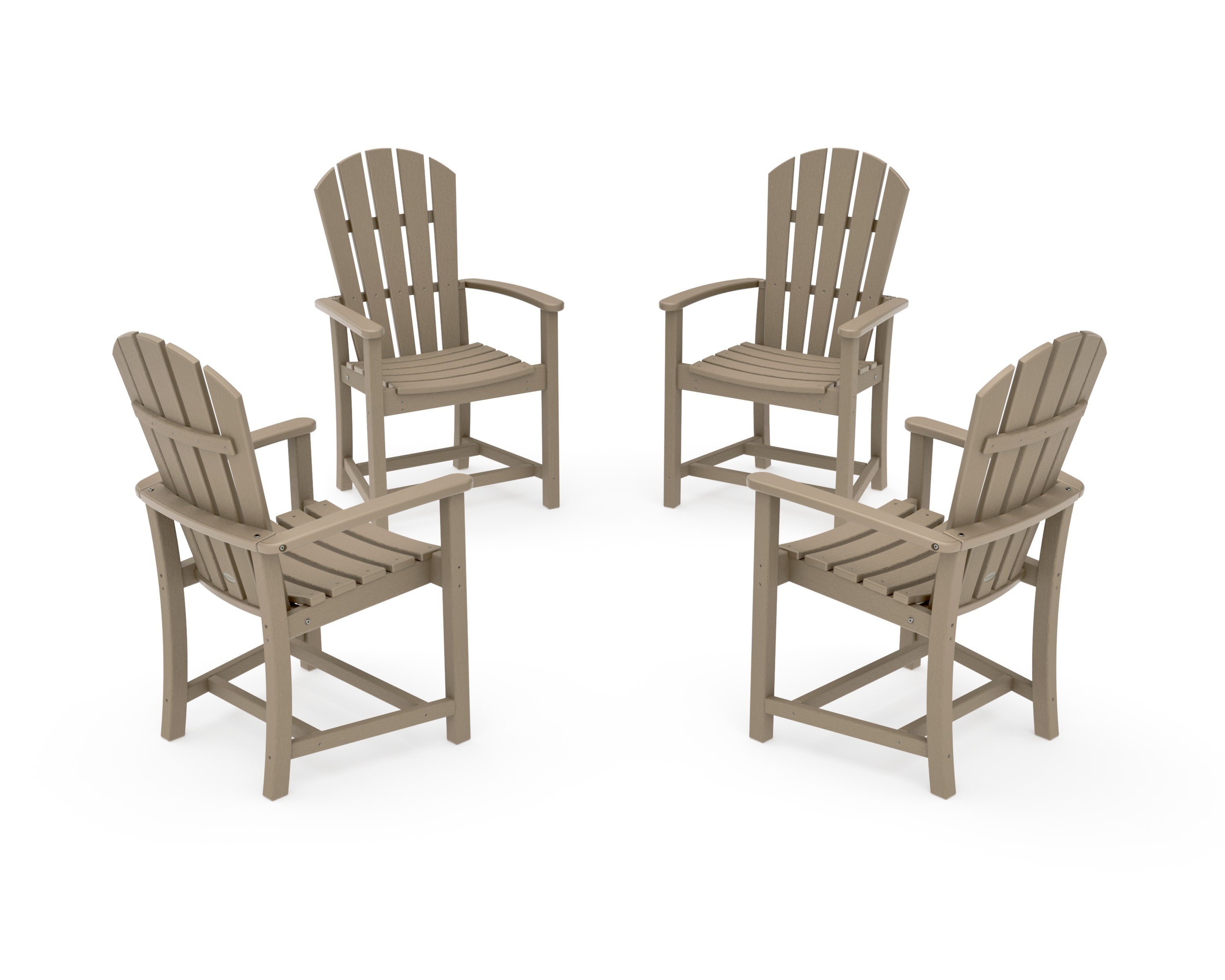 Palm Coast 4-Piece Upright Adirondack Conversation Set in Vintage Sahara