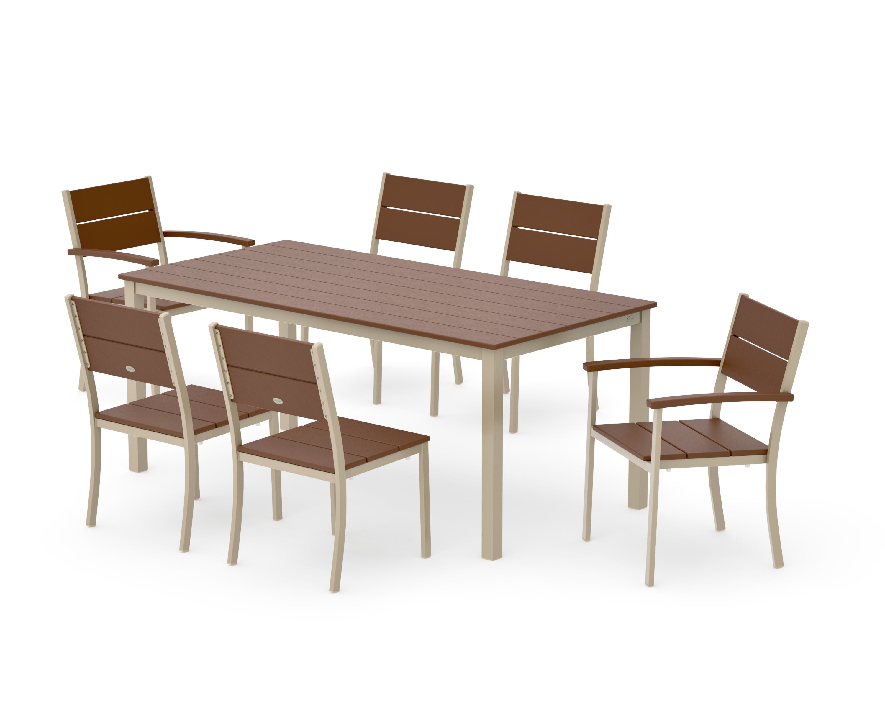 Main Street 7-Piece Dining Set in Sand / Teak