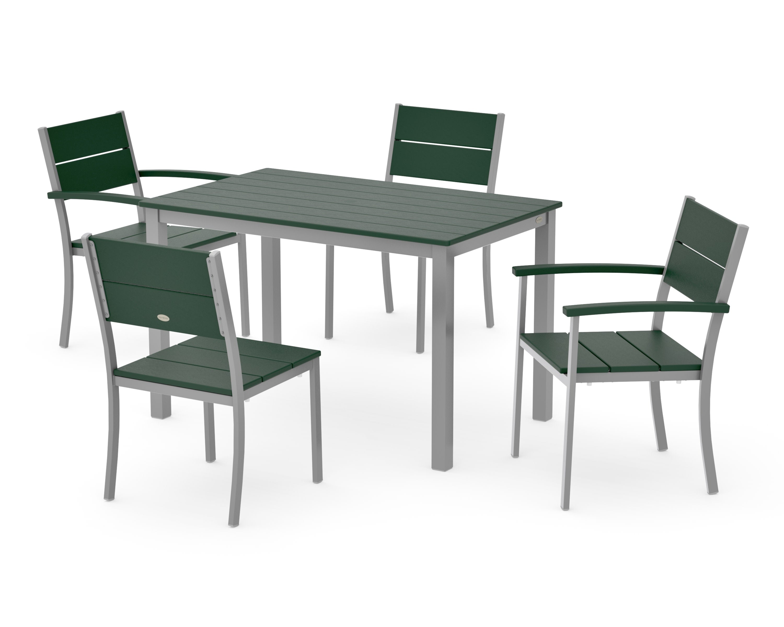 Main Street 5-Piece Dining Set in Silver / Green