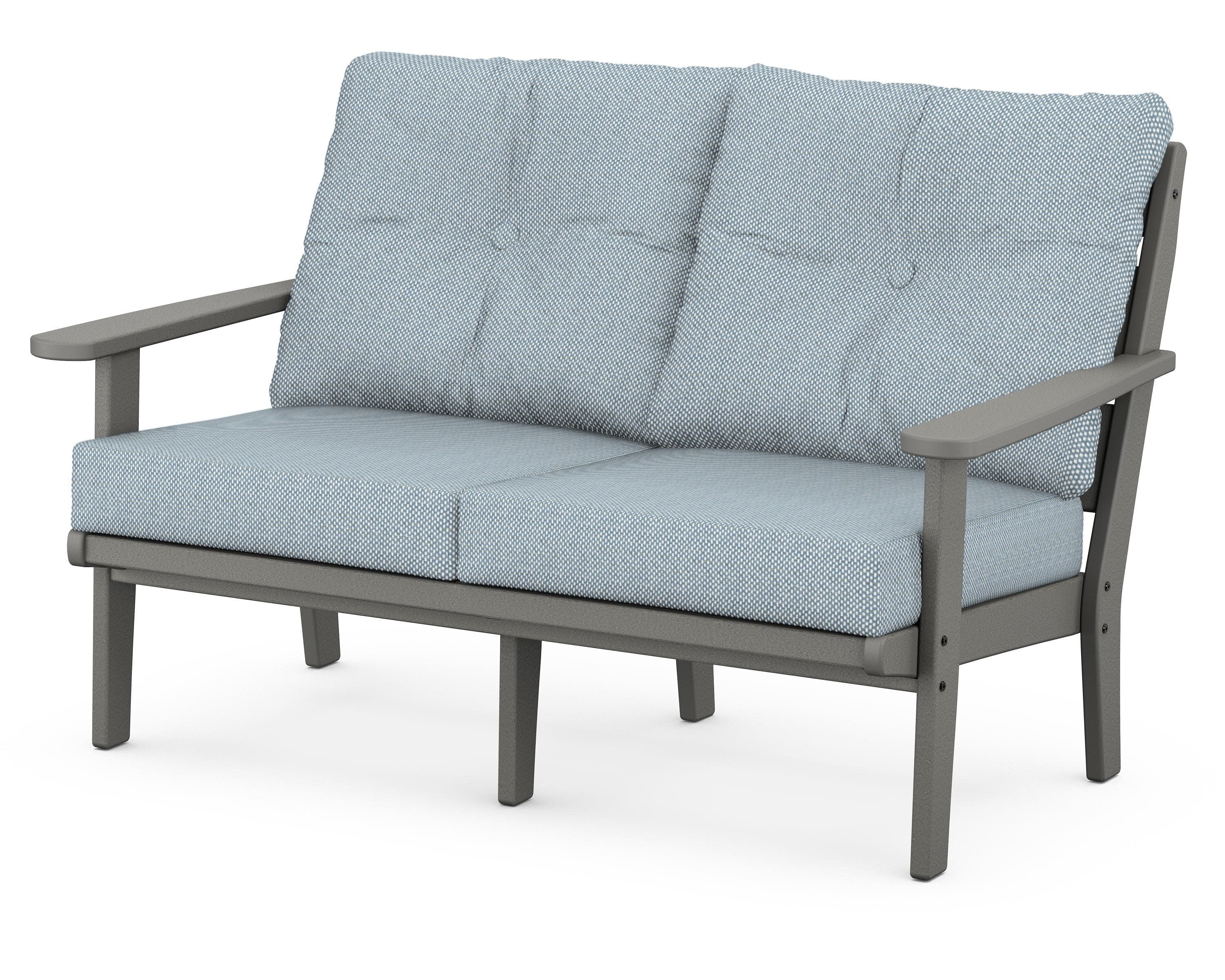 Lakeside Deep Seating Loveseat in Slate Grey / Exhale Sky