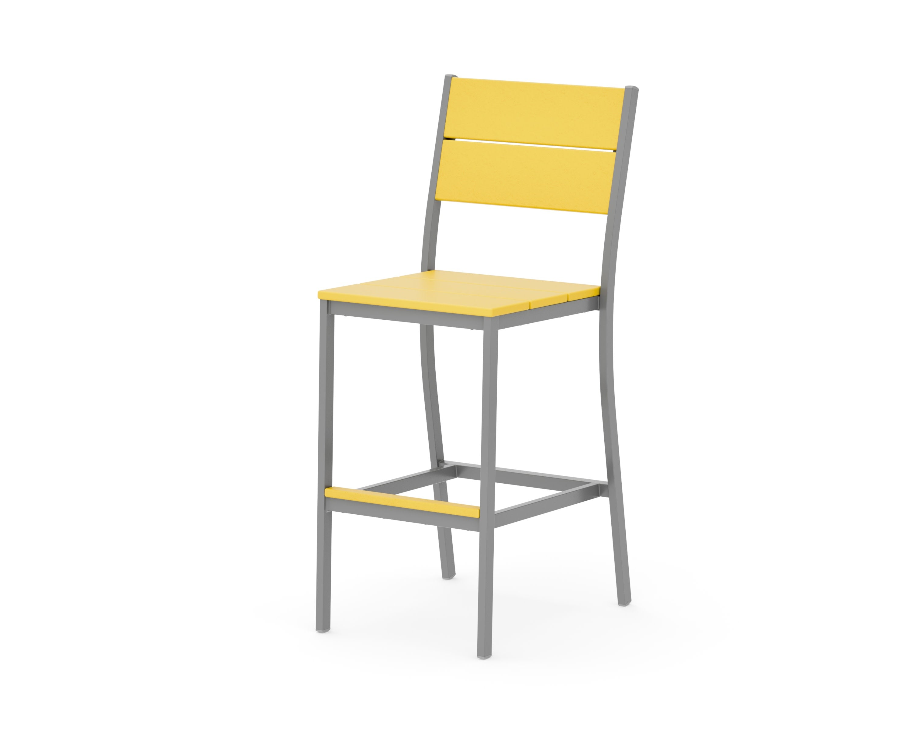 Main Street Bar Side Chair in Silver / Lemon