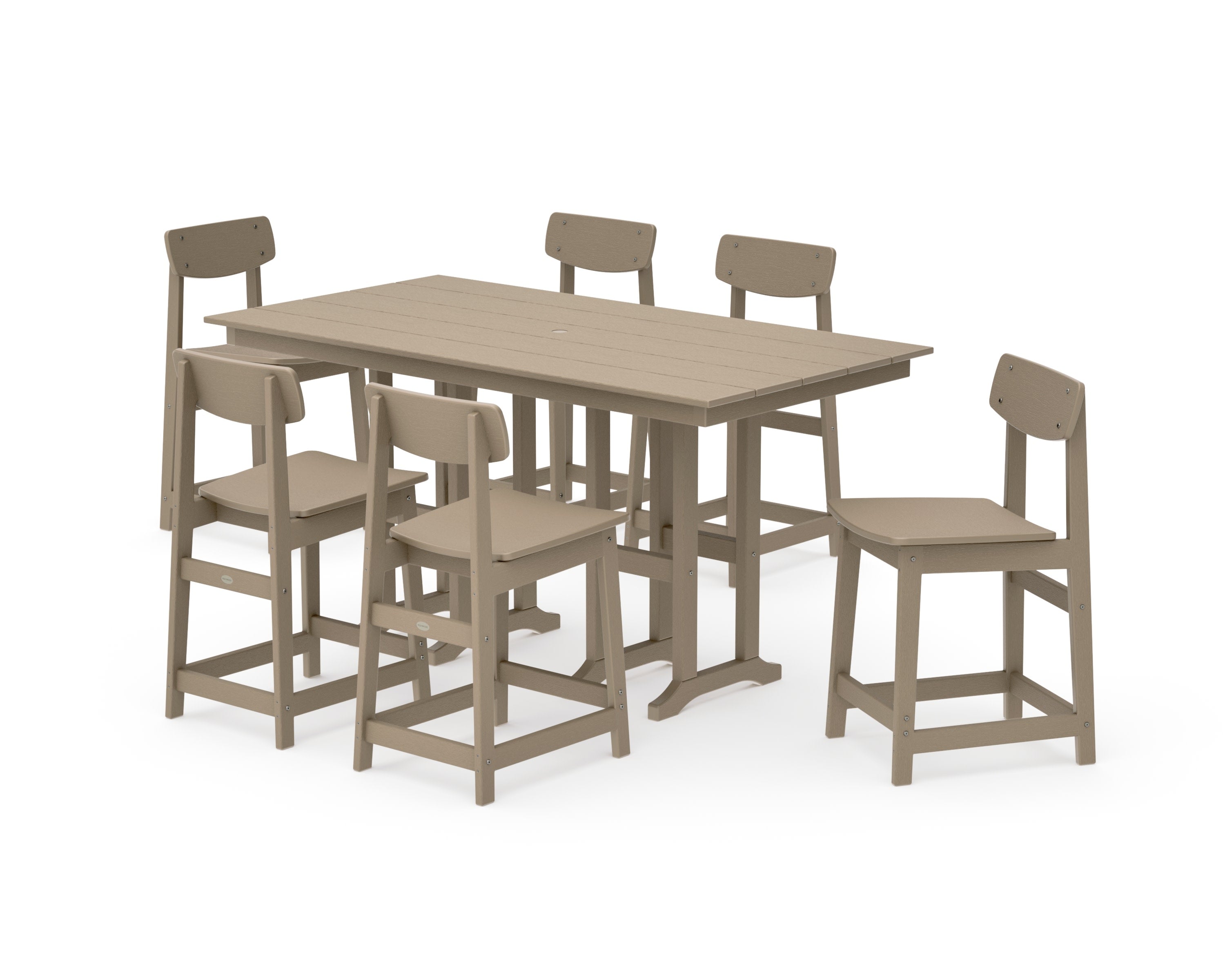 Modern Studio Urban Counter Chair 7-Piece Set in Vintage Sahara