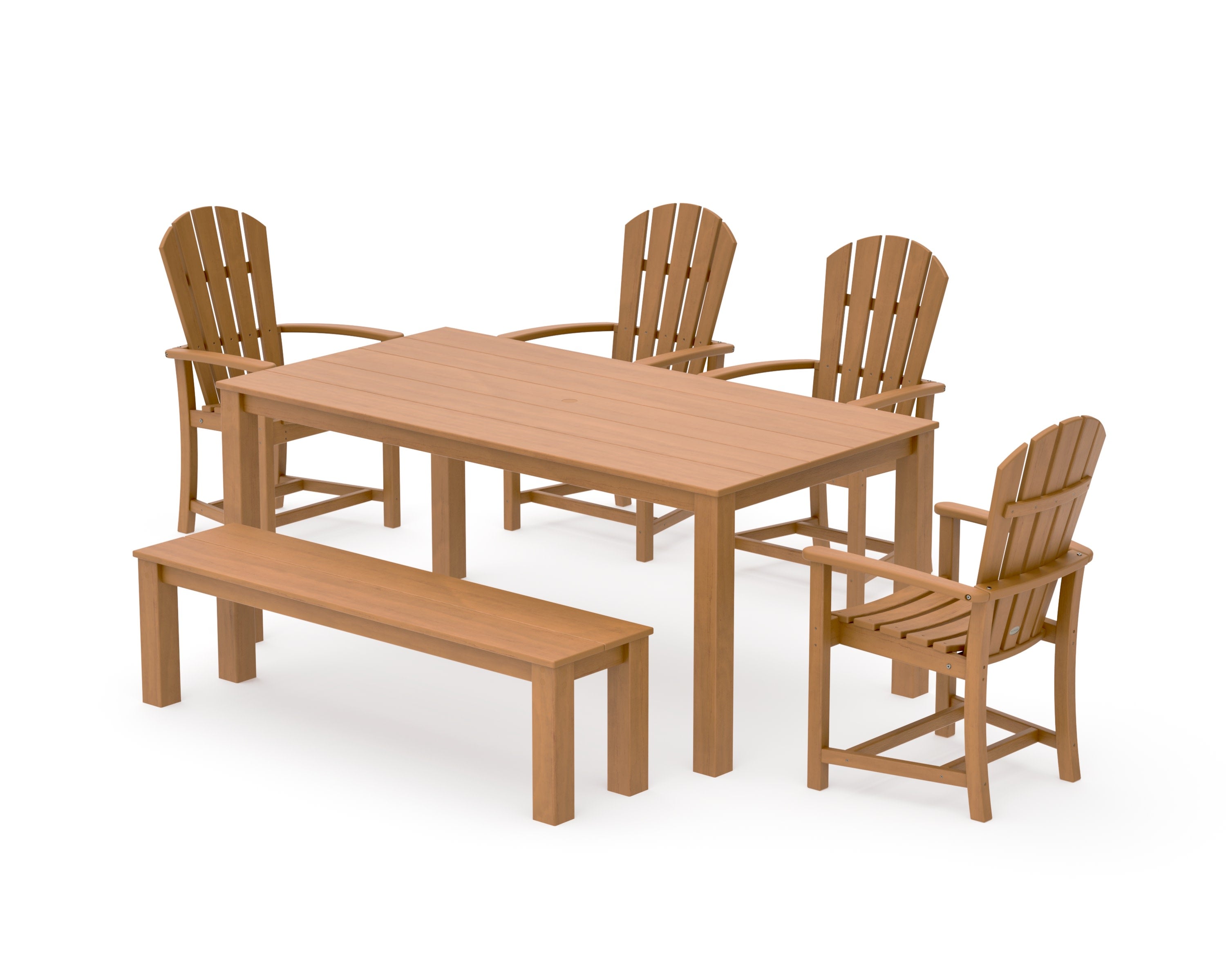 Palm Coast 6-Piece Parsons Dining Set with Bench in Natural