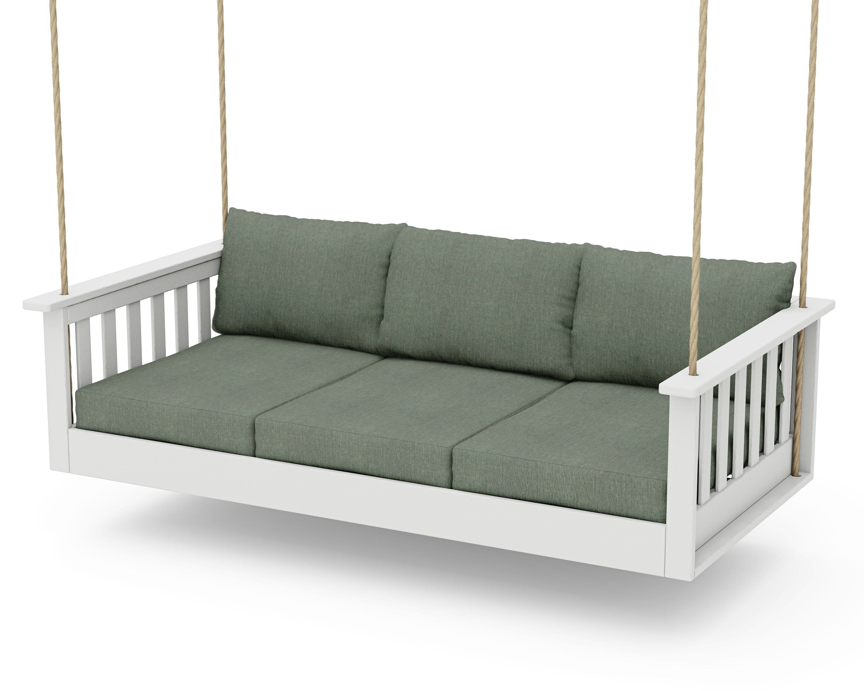 Vineyard Daybed Swing in Vintage White / Cast Sage