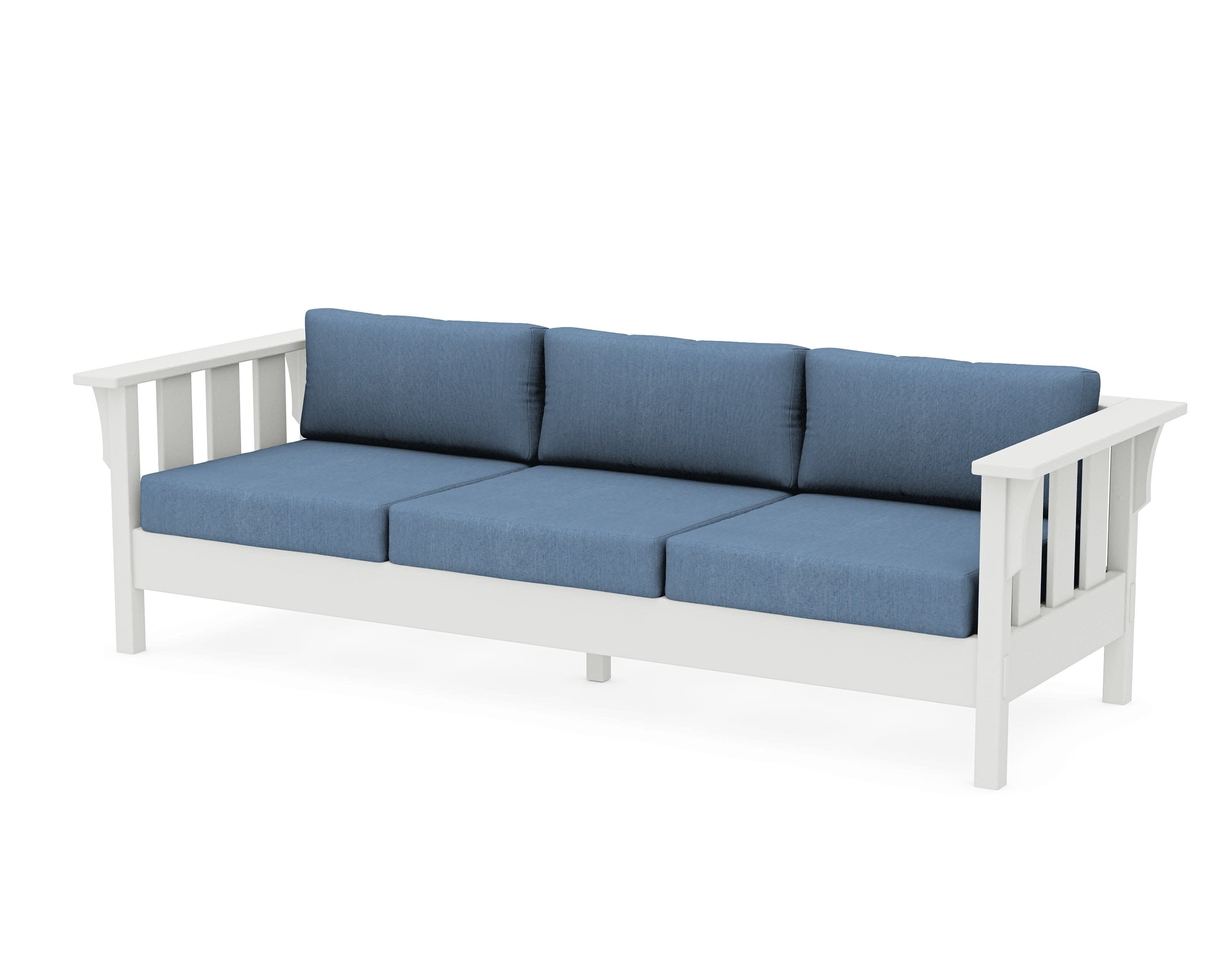 Acadia Deep Seating Sofa in Vintage White / Sky Blue