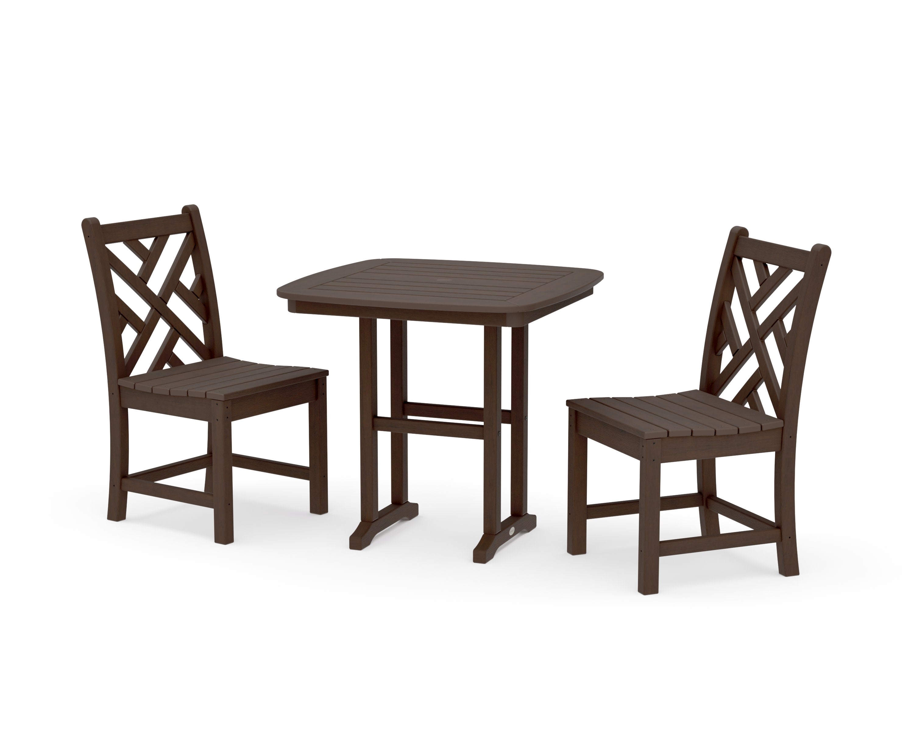 Chippendale Side Chair 3-Piece Dining Set in Kona