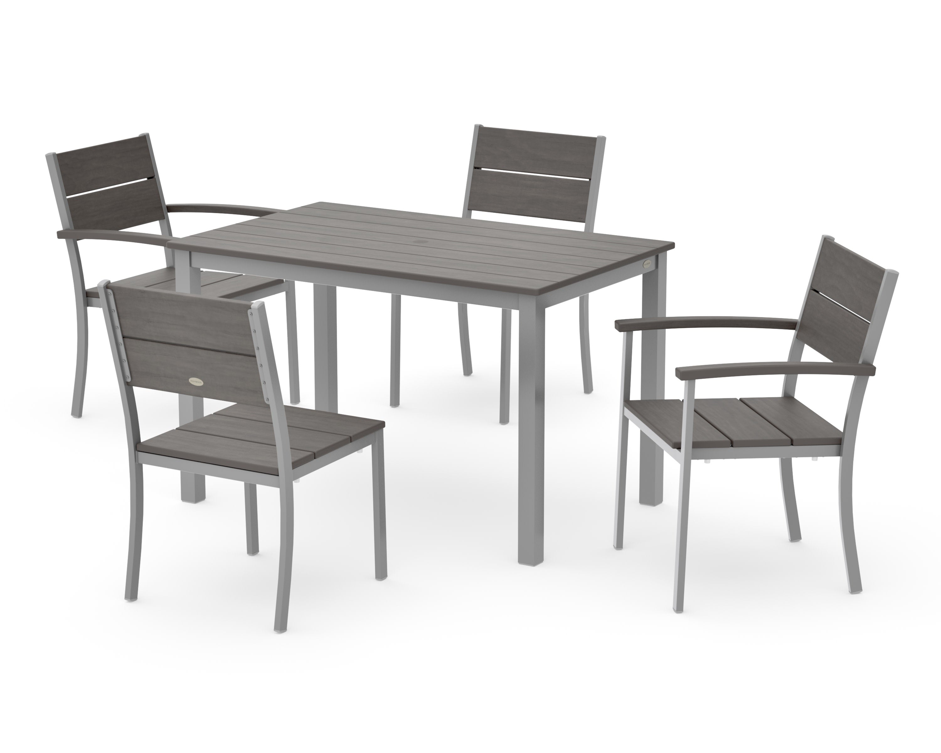 Main Street 5-Piece Dining Set in Silver / Driftwood