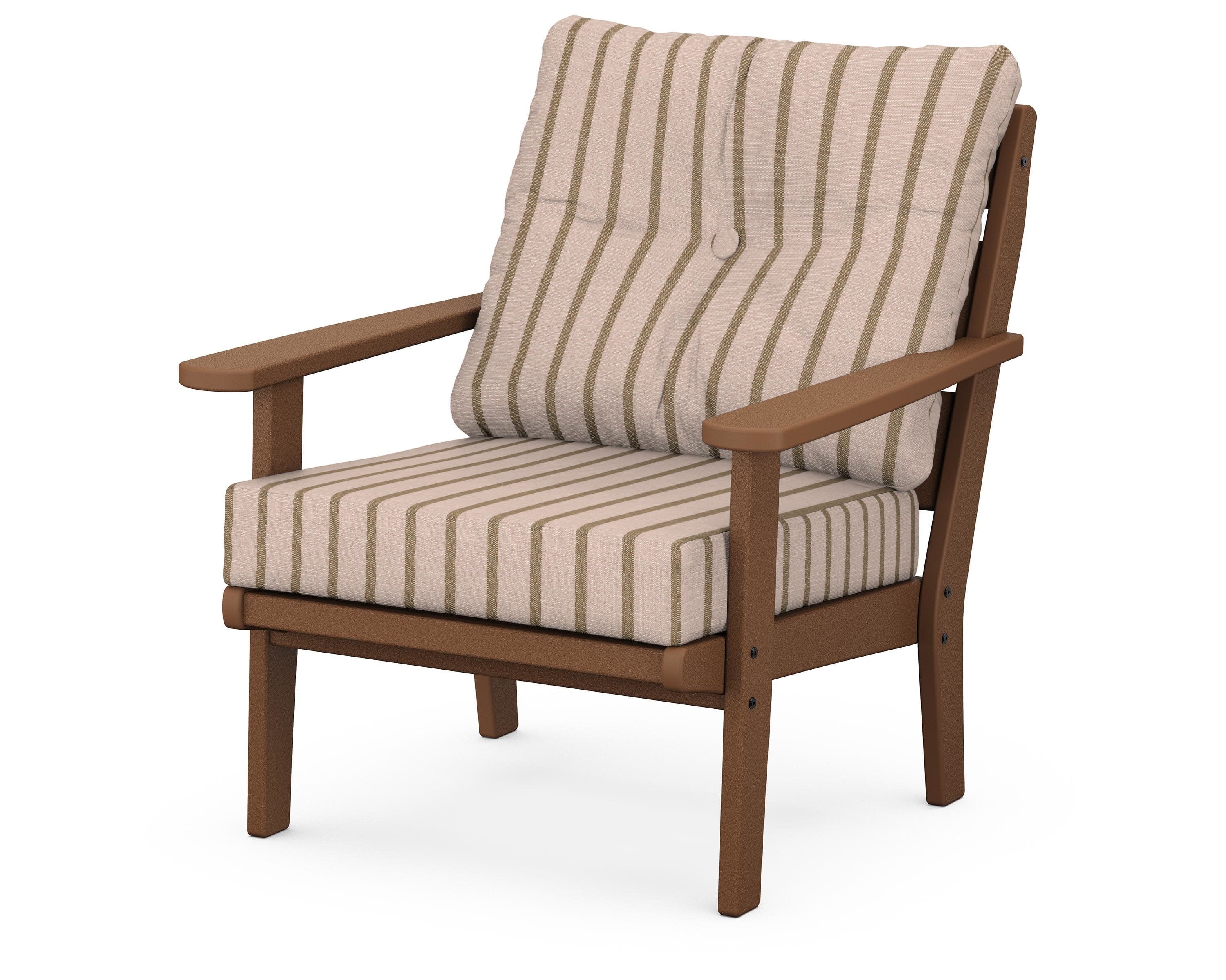 Lakeside Deep Seating Chair in Teak / Unwind Cameo