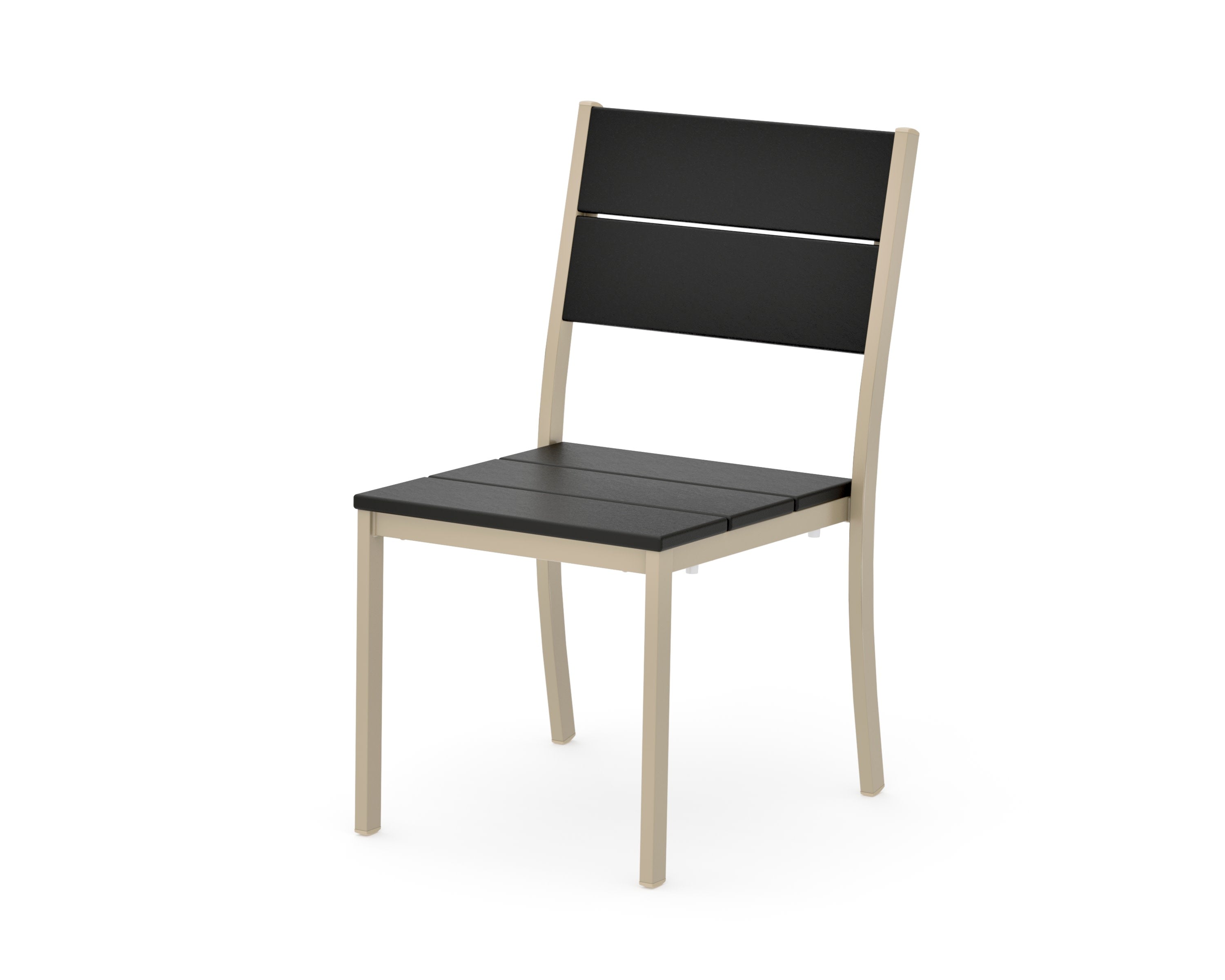 Main Street Stacking Dining Side Chair in Sand / Black