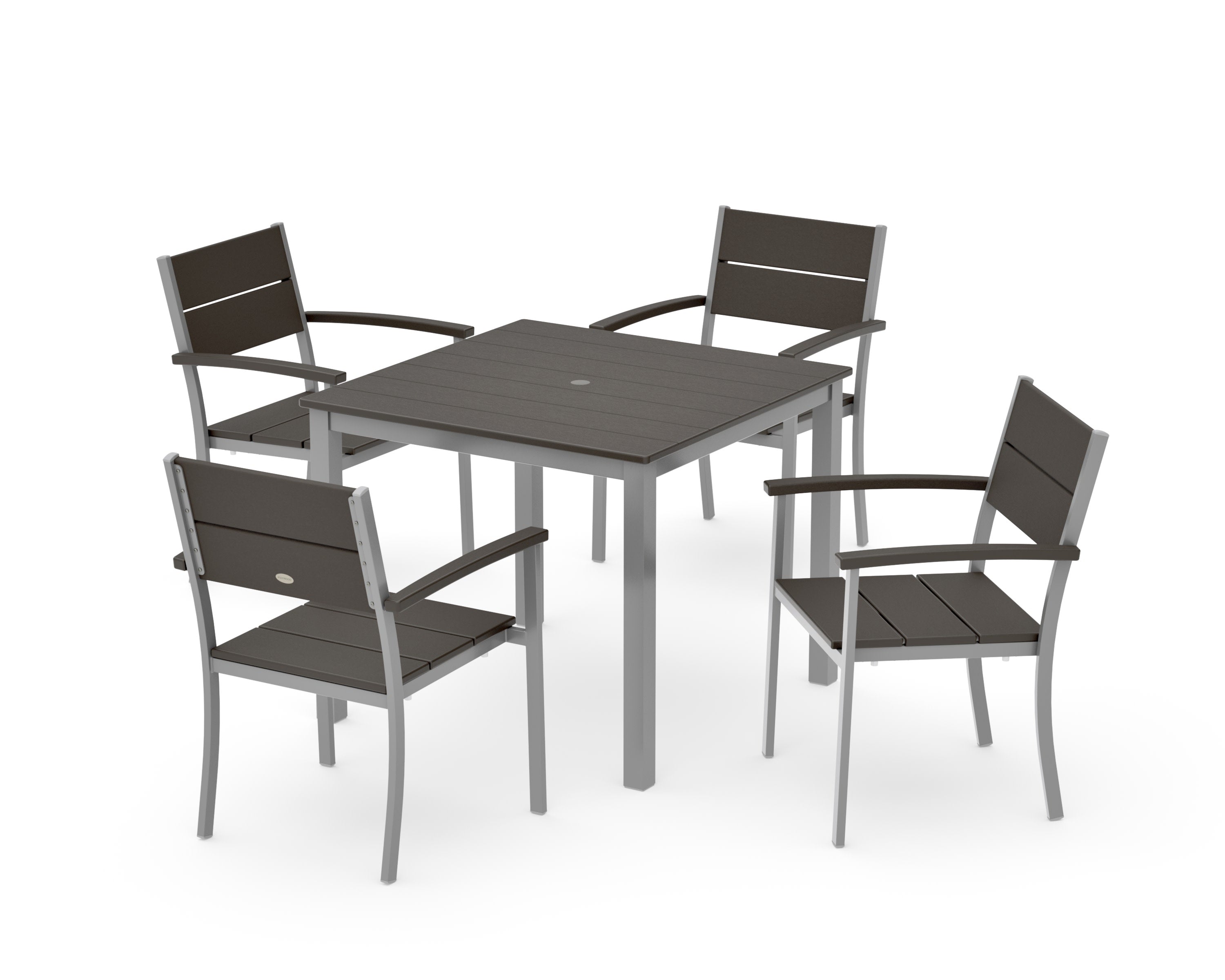 Main Street 5-Piece Dining Set in Silver / Vintage Coffee