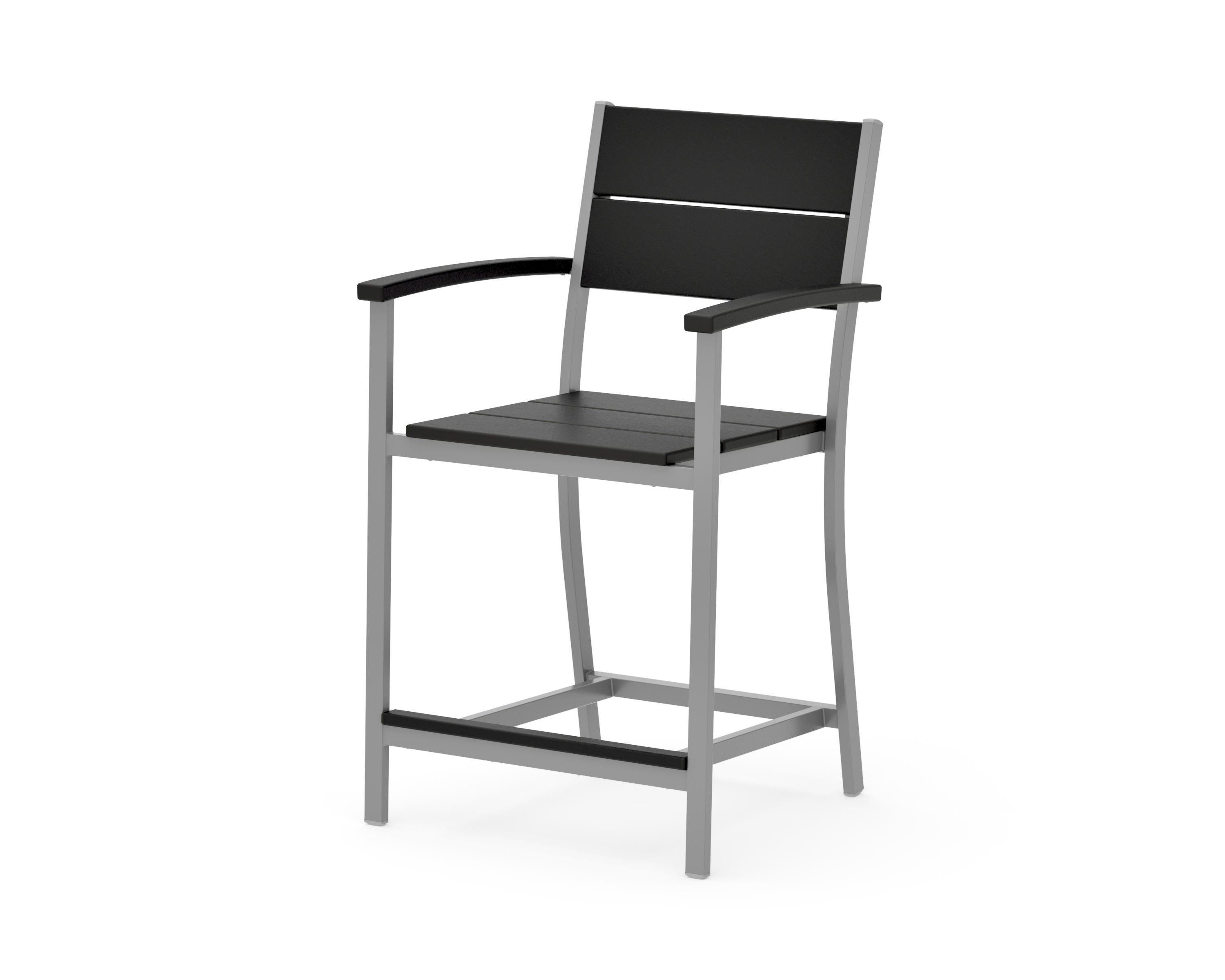 Main Street Counter Arm Chair in Silver / Black