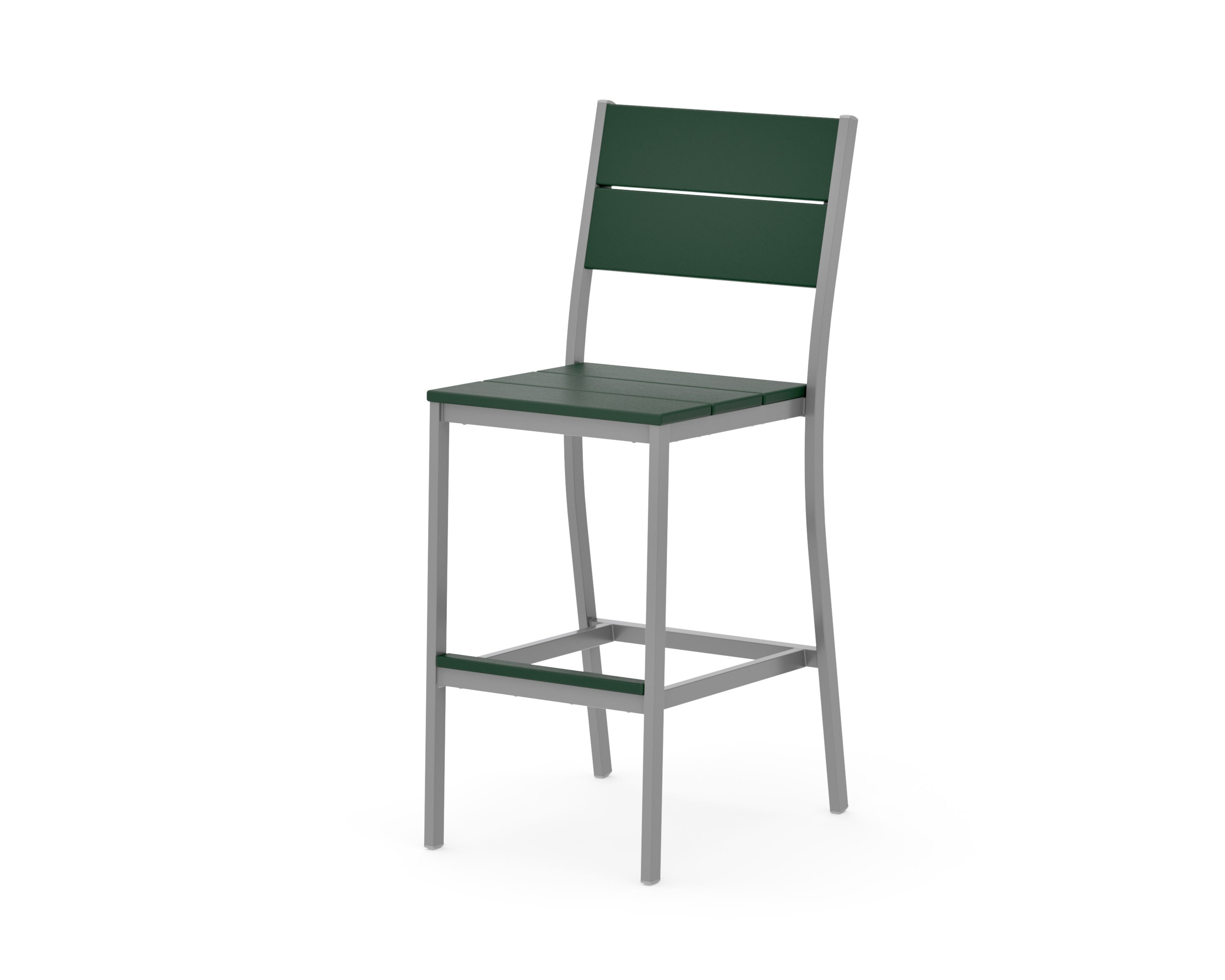 Main Street Bar Side Chair in Silver / Green