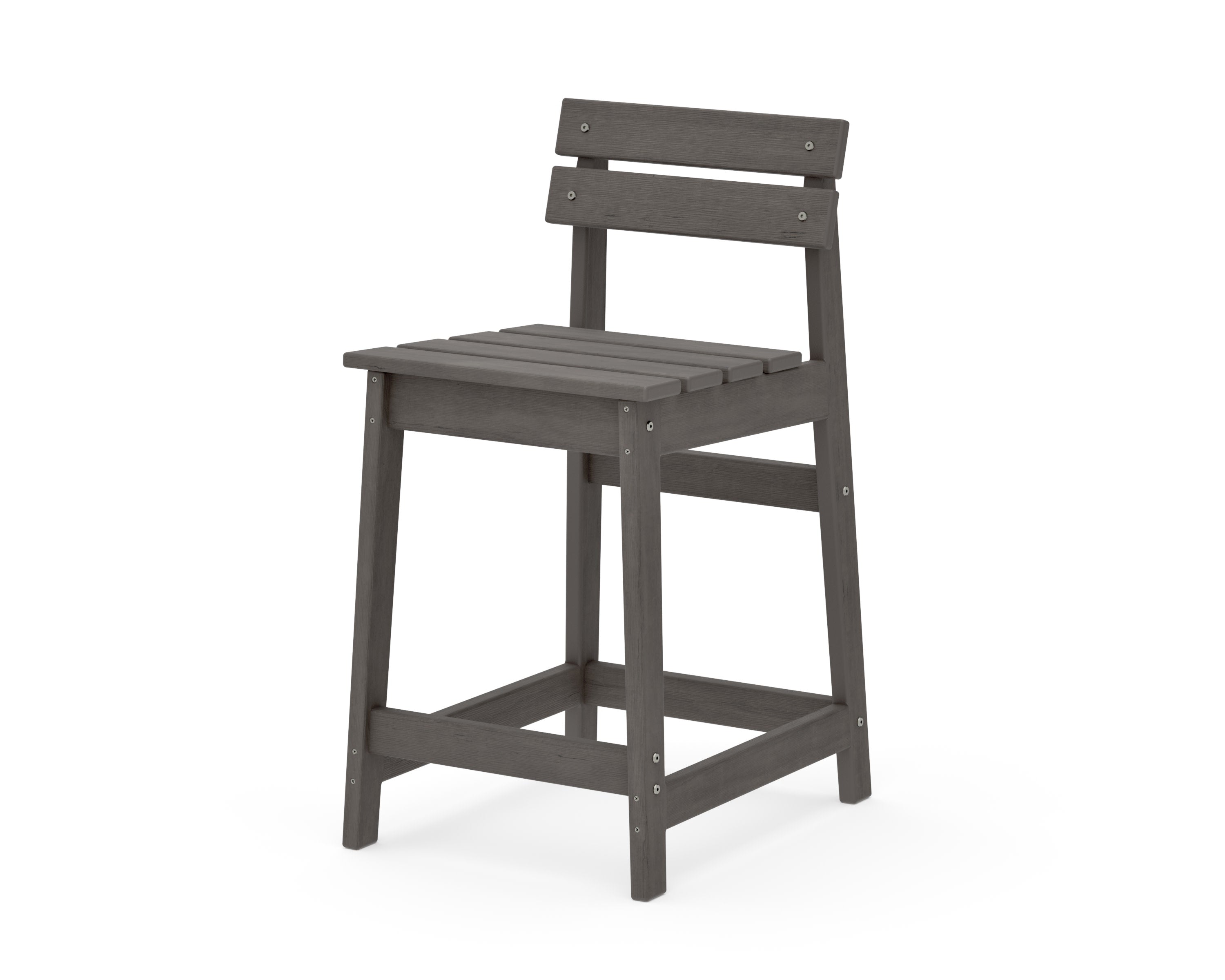 Modern Studio Plaza Lowback Counter Chair in Driftwood