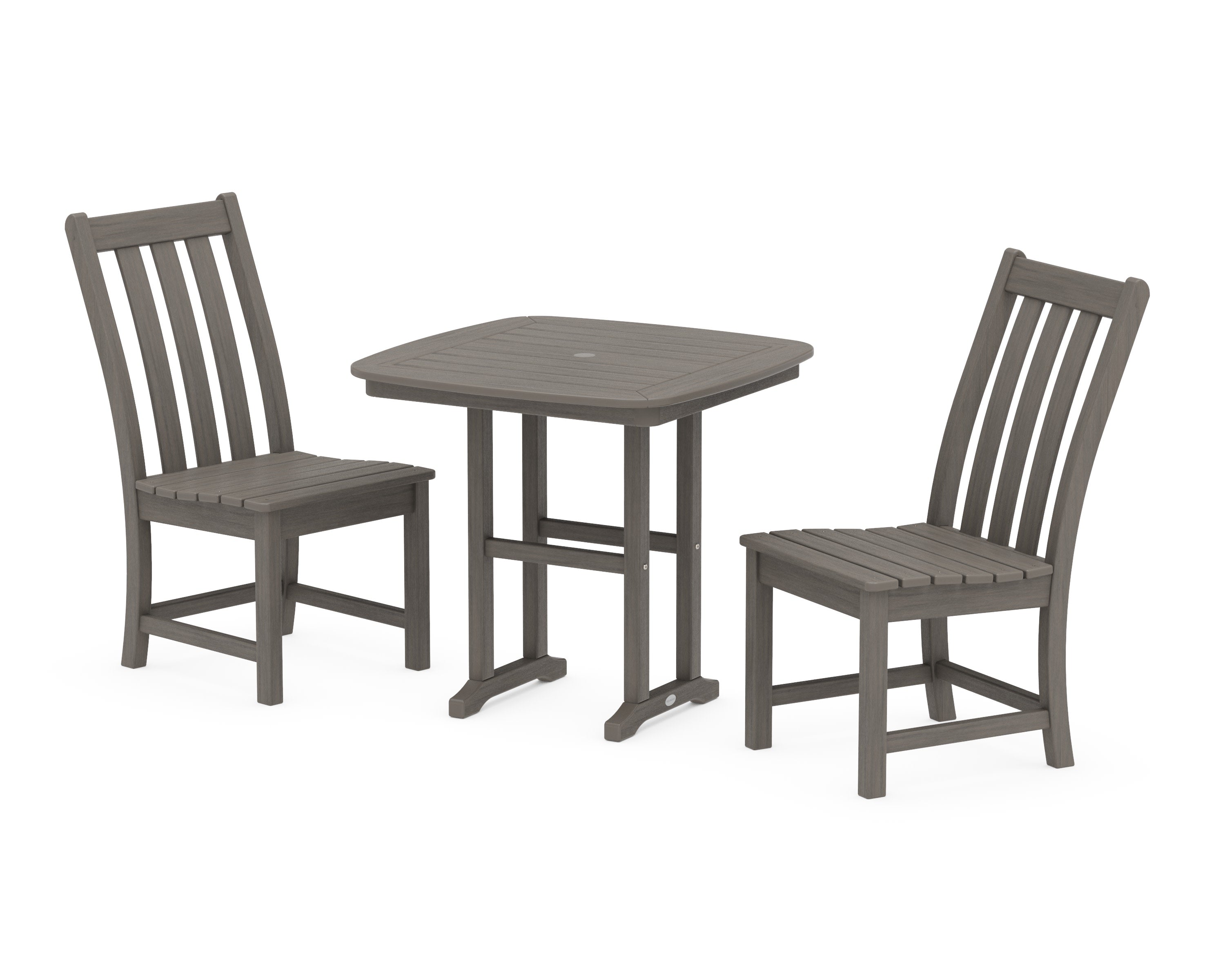 Vineyard Side Chair 3-Piece Dining Set in Driftwood