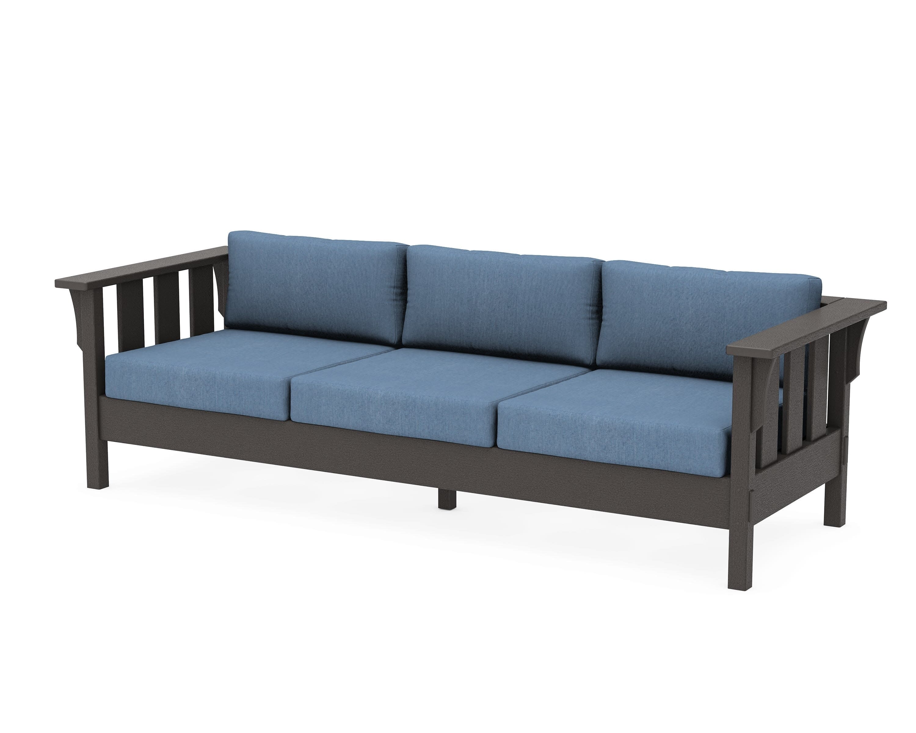 Acadia Deep Seating Sofa in Vintage Coffee / Sky Blue
