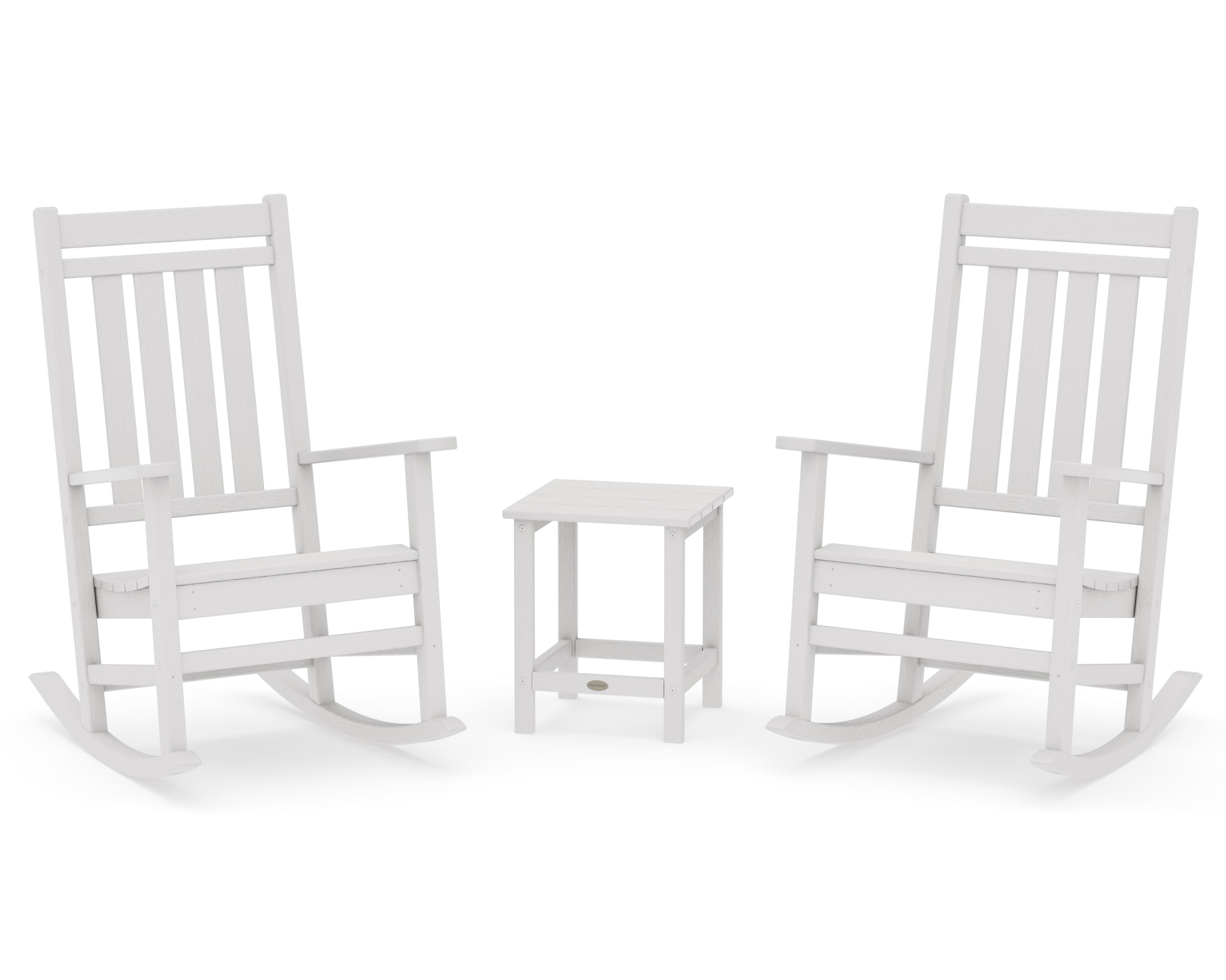 Estate 3-Piece Rocking Chair Set with Long Island 18" Side Table in Vintage White