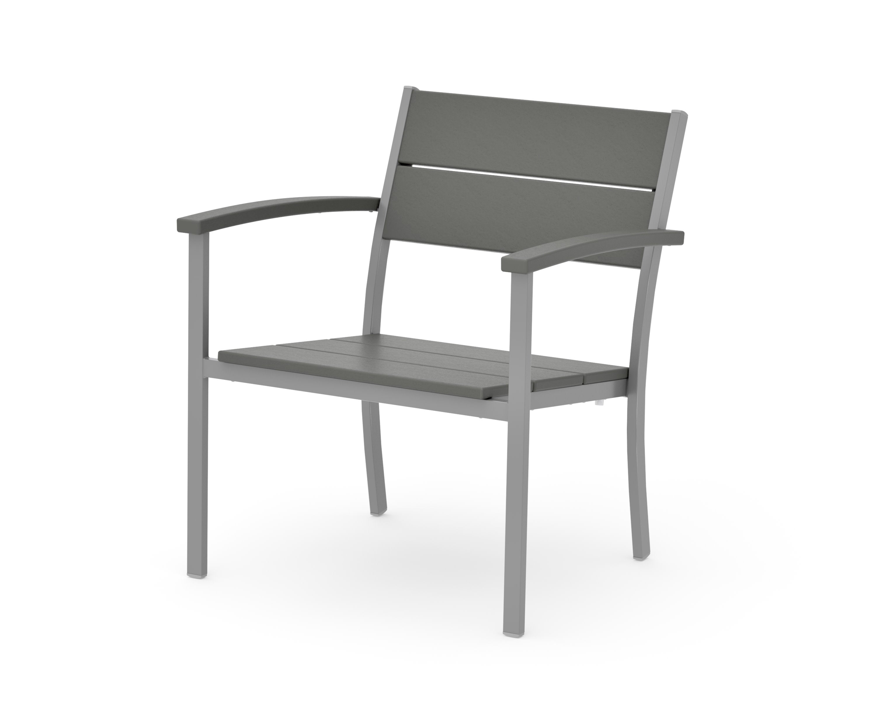 Main Street Stacking Lounge Arm Chair in Silver / Slate Grey