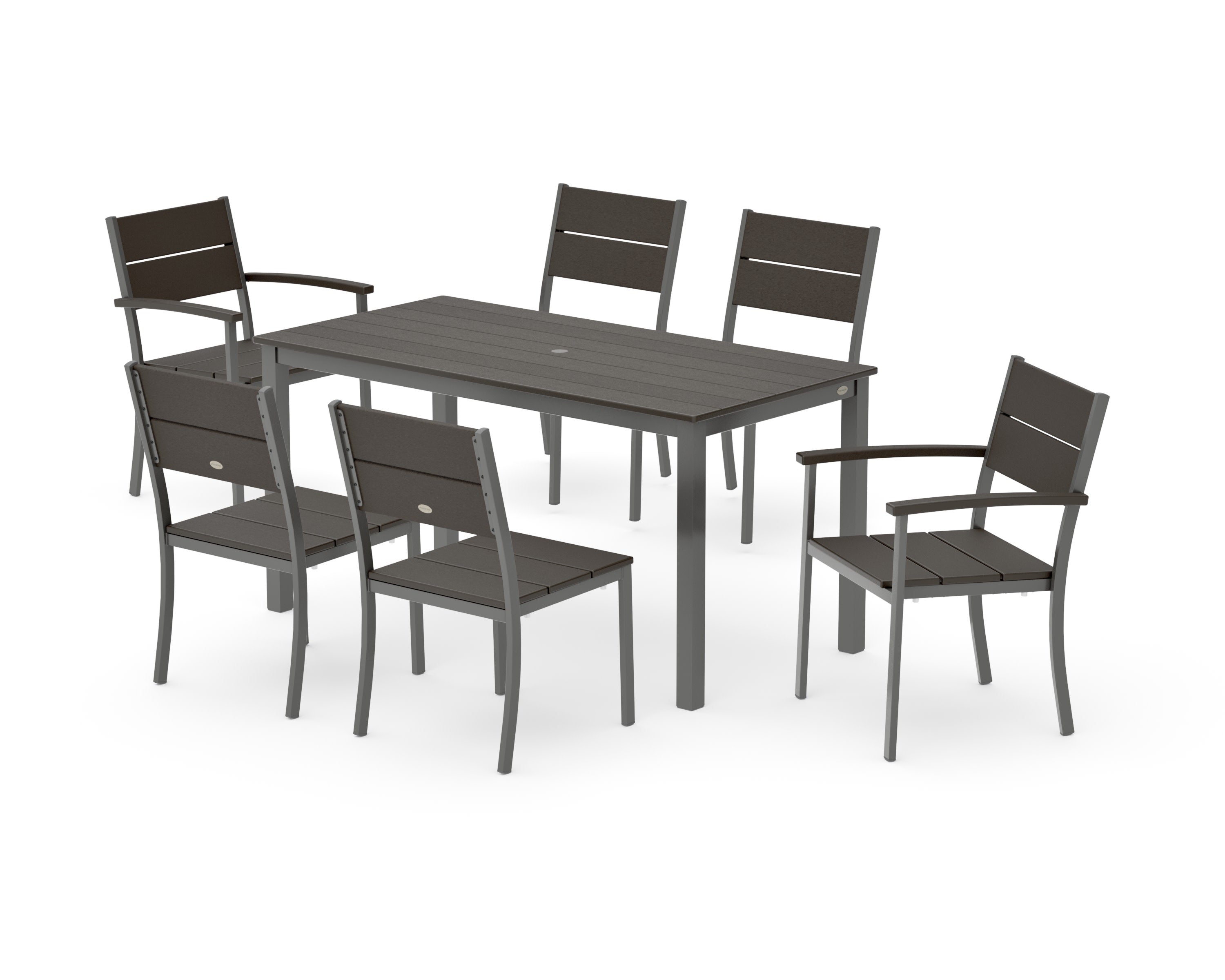 Main Street 7-Piece Dining Set in Charcoal / Vintage Coffee