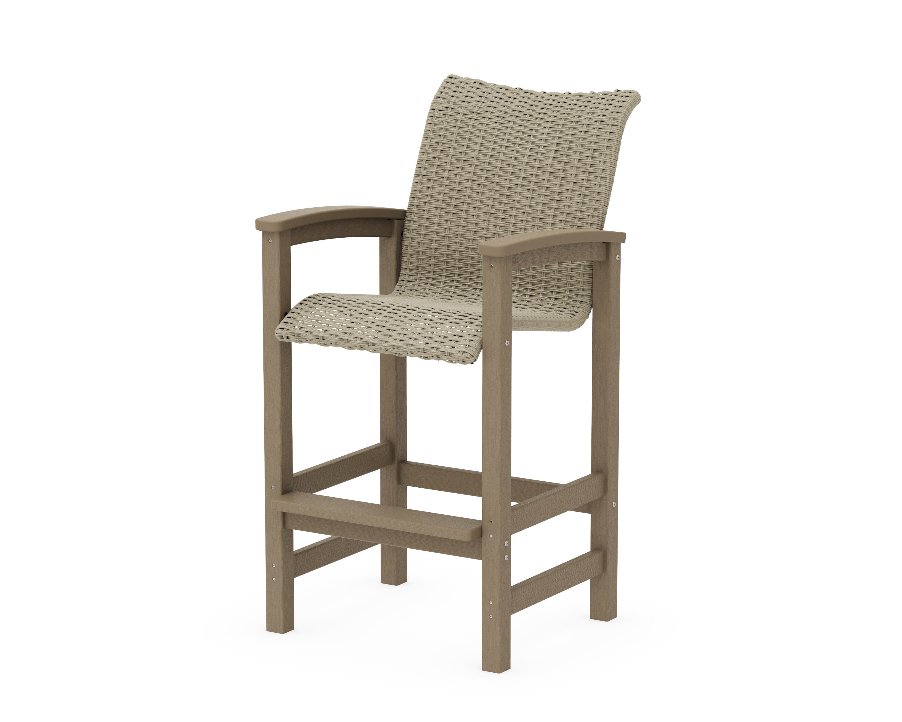 Coastal Woven Bar Chair in Vintage Sahara / Dune Grass