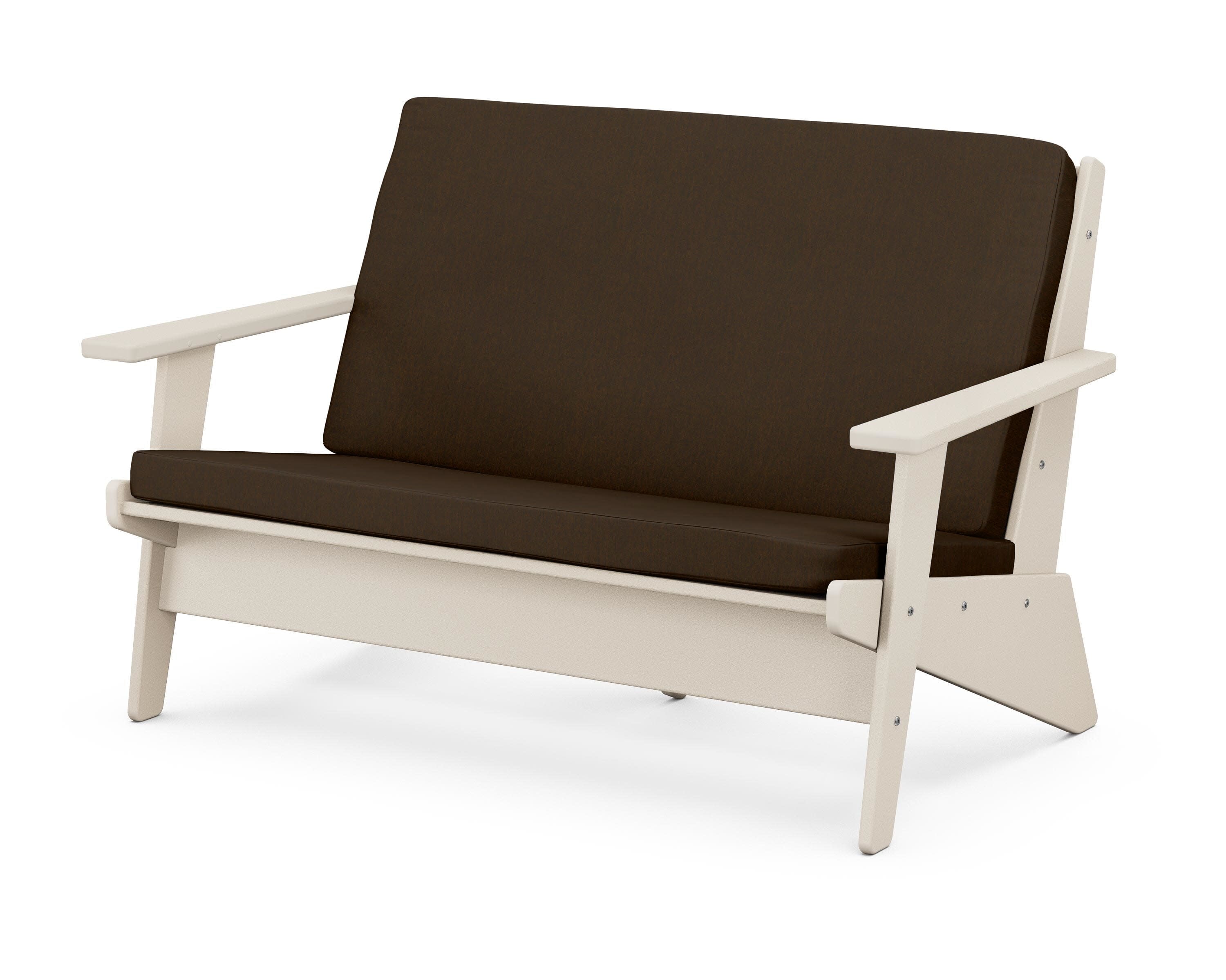 Riviera Modern Lounge Loveseat in Sand / Canvas Java