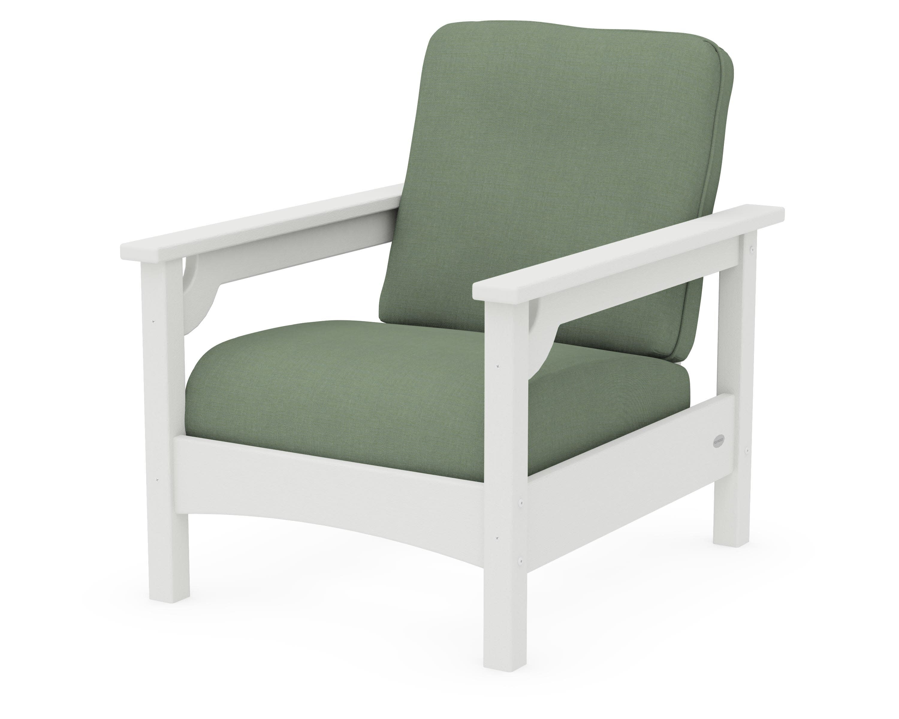 Club Chair in Vintage White / Exhale Rainwashed