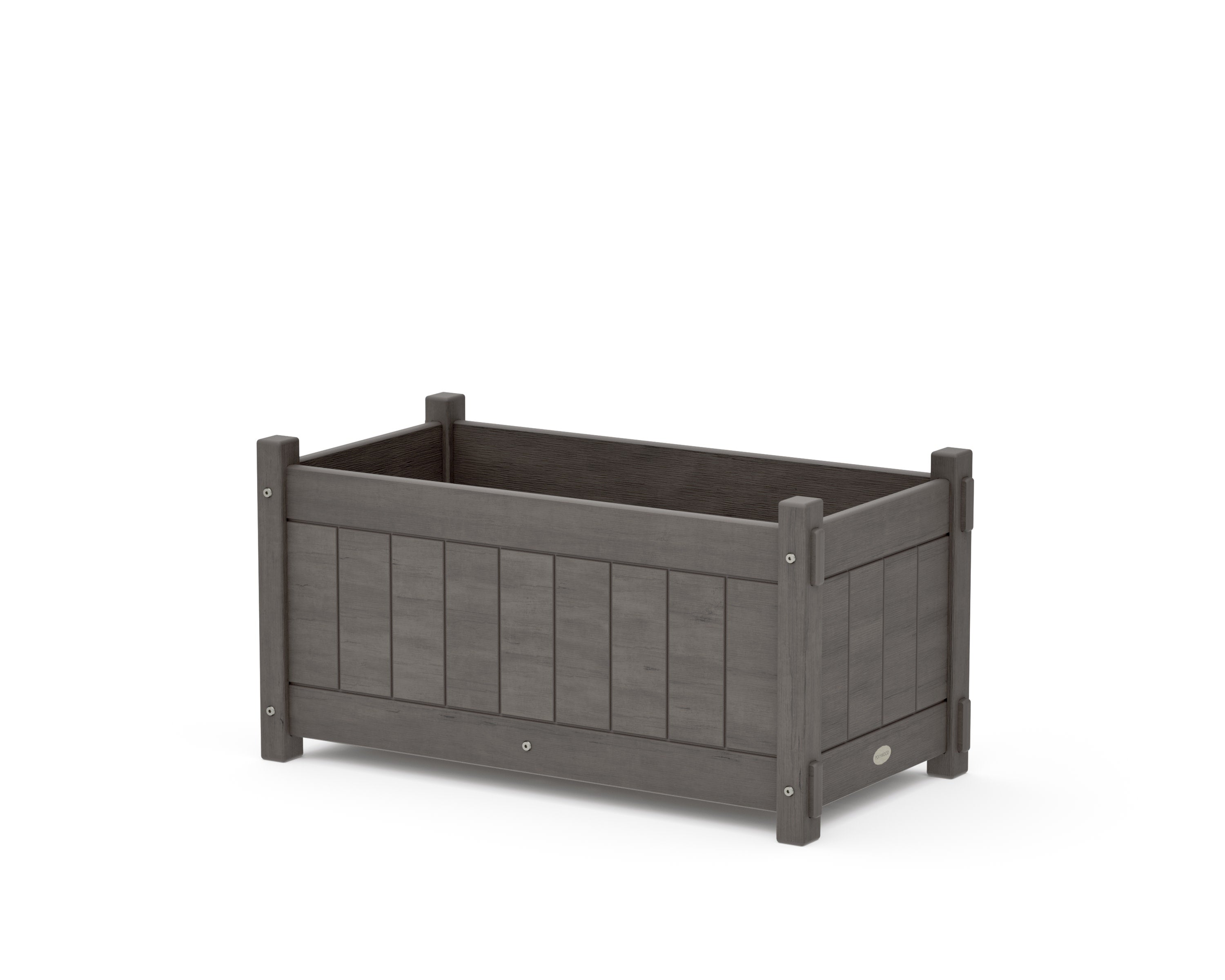 Vineyard Rectangle Double Planter Box in Driftwood