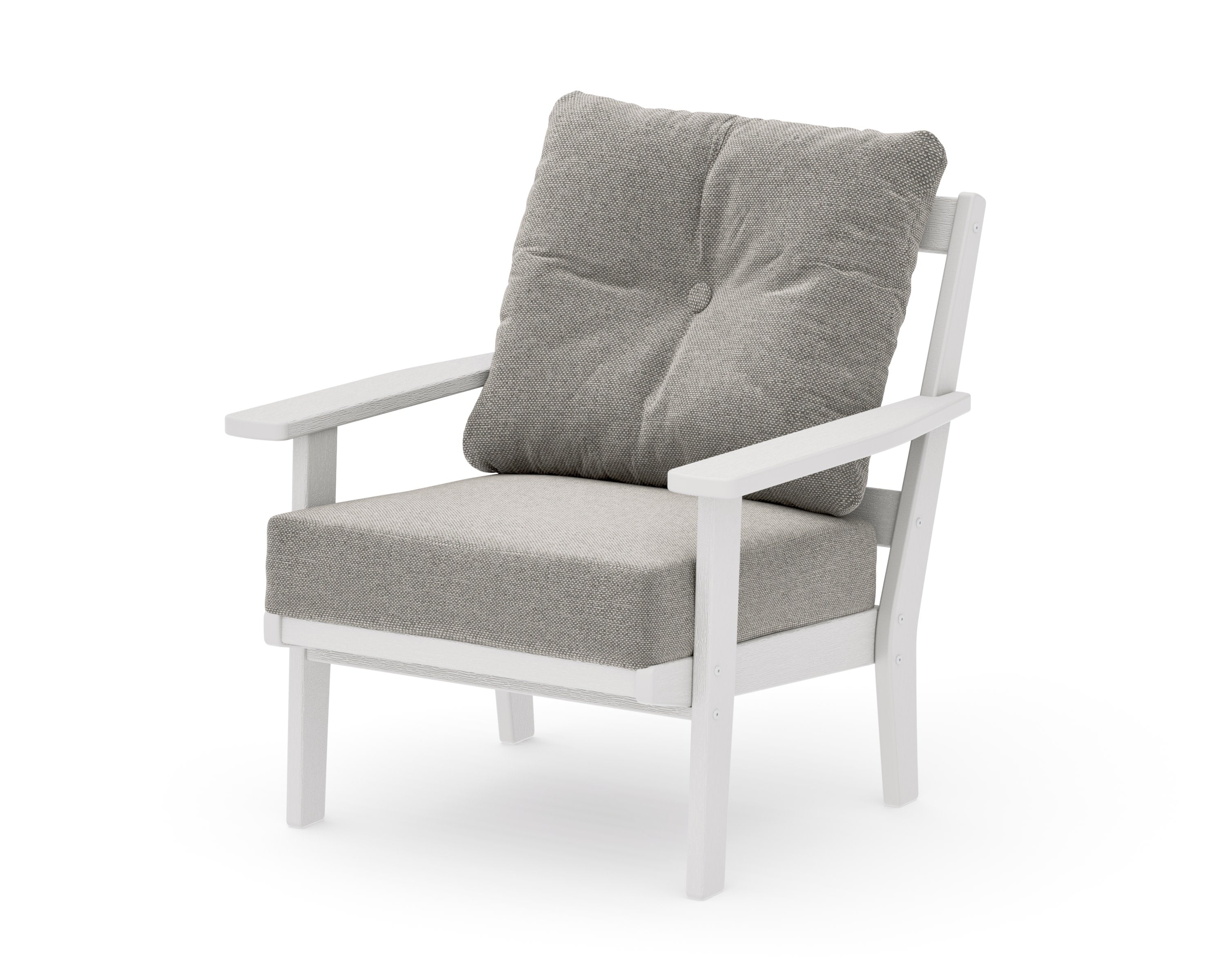 Oxford Deep Seating Chair in Vintage White / Weathered Tweed