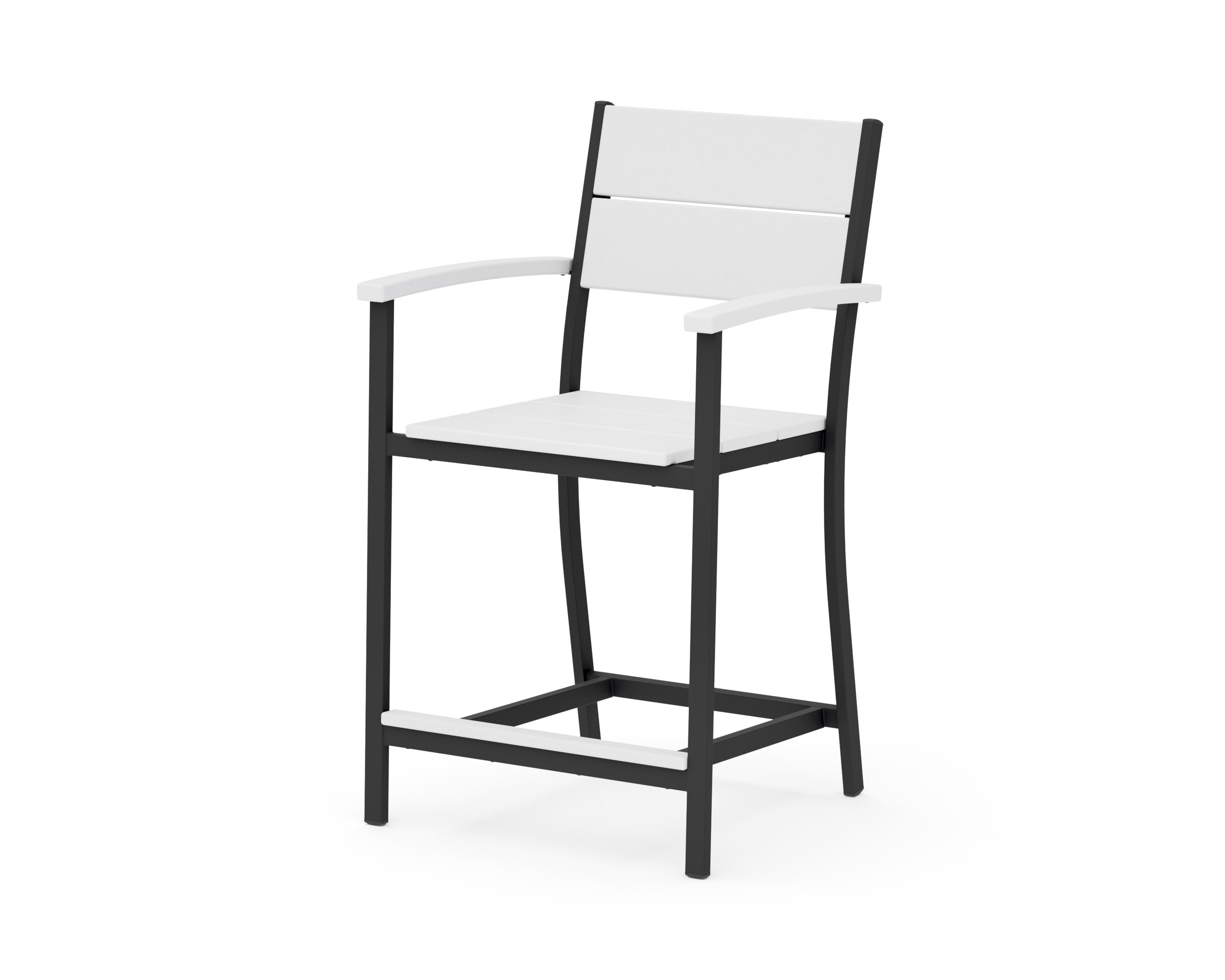 Main Street Counter Arm Chair in Black / White