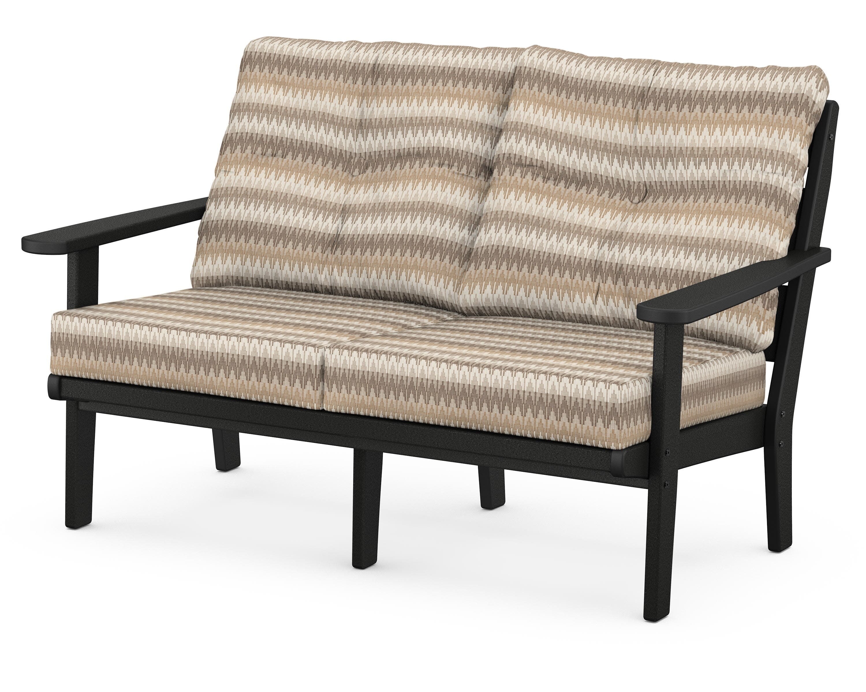 Lakeside Deep Seating Loveseat in Black / Valley Dune