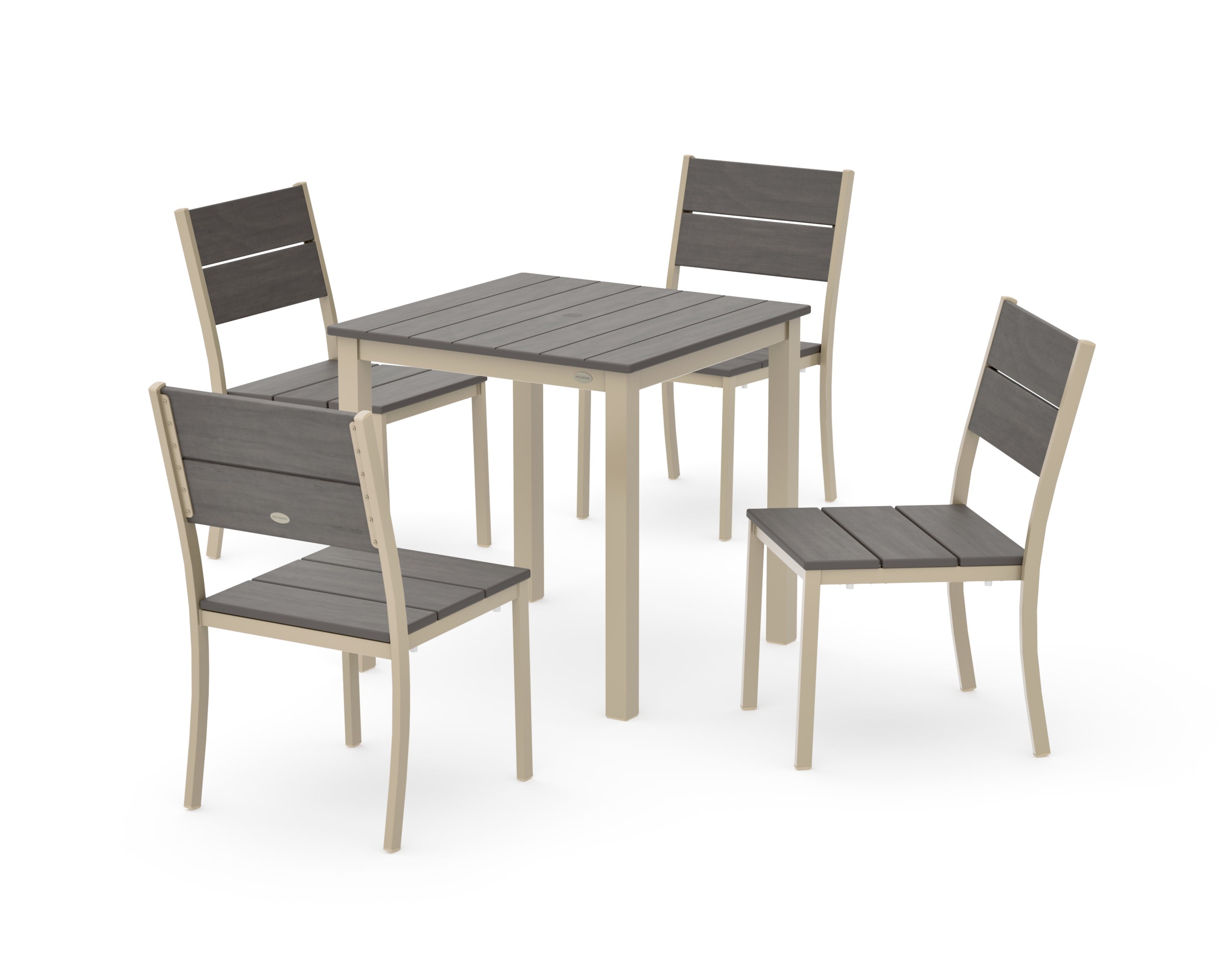 Main Street 5-Piece Square Dining Set- Small in Sand / Driftwood