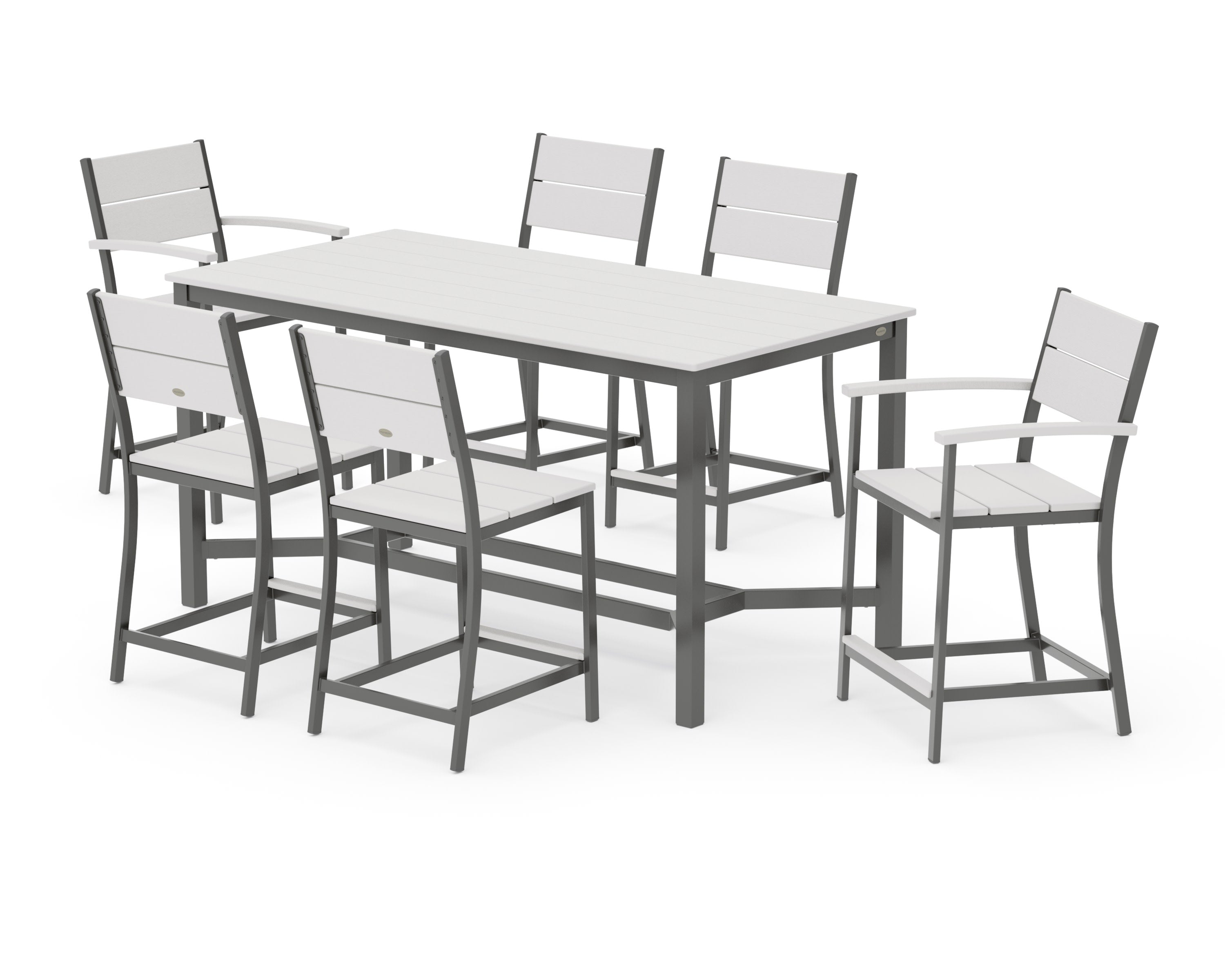Main Street 7-Piece Counter Set in Charcoal / Vintage White