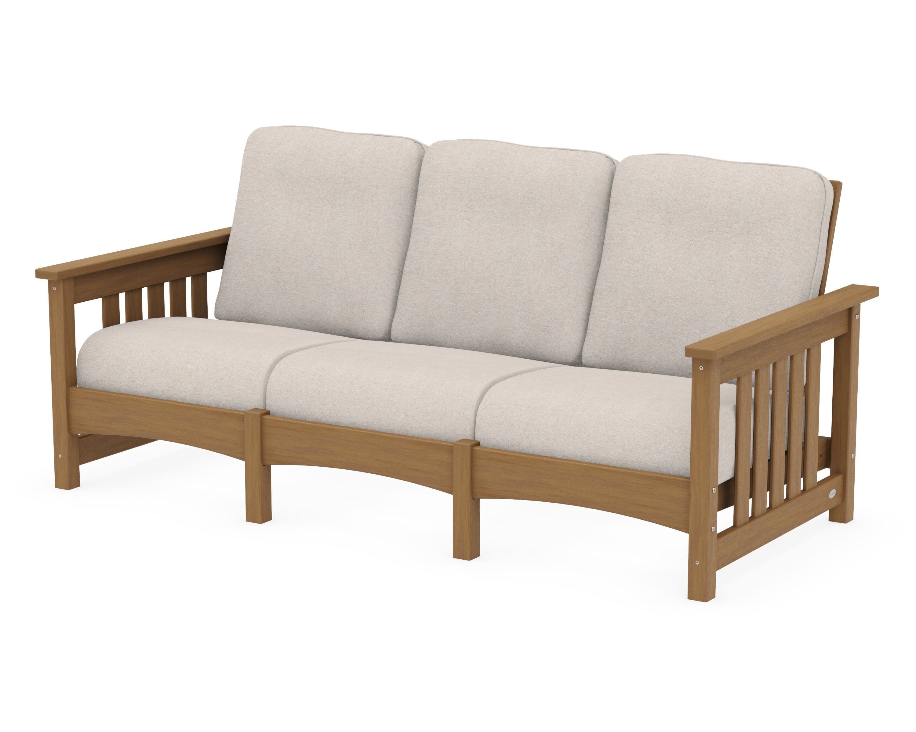Club Mission Sofa in Natural / Nuance Cloud