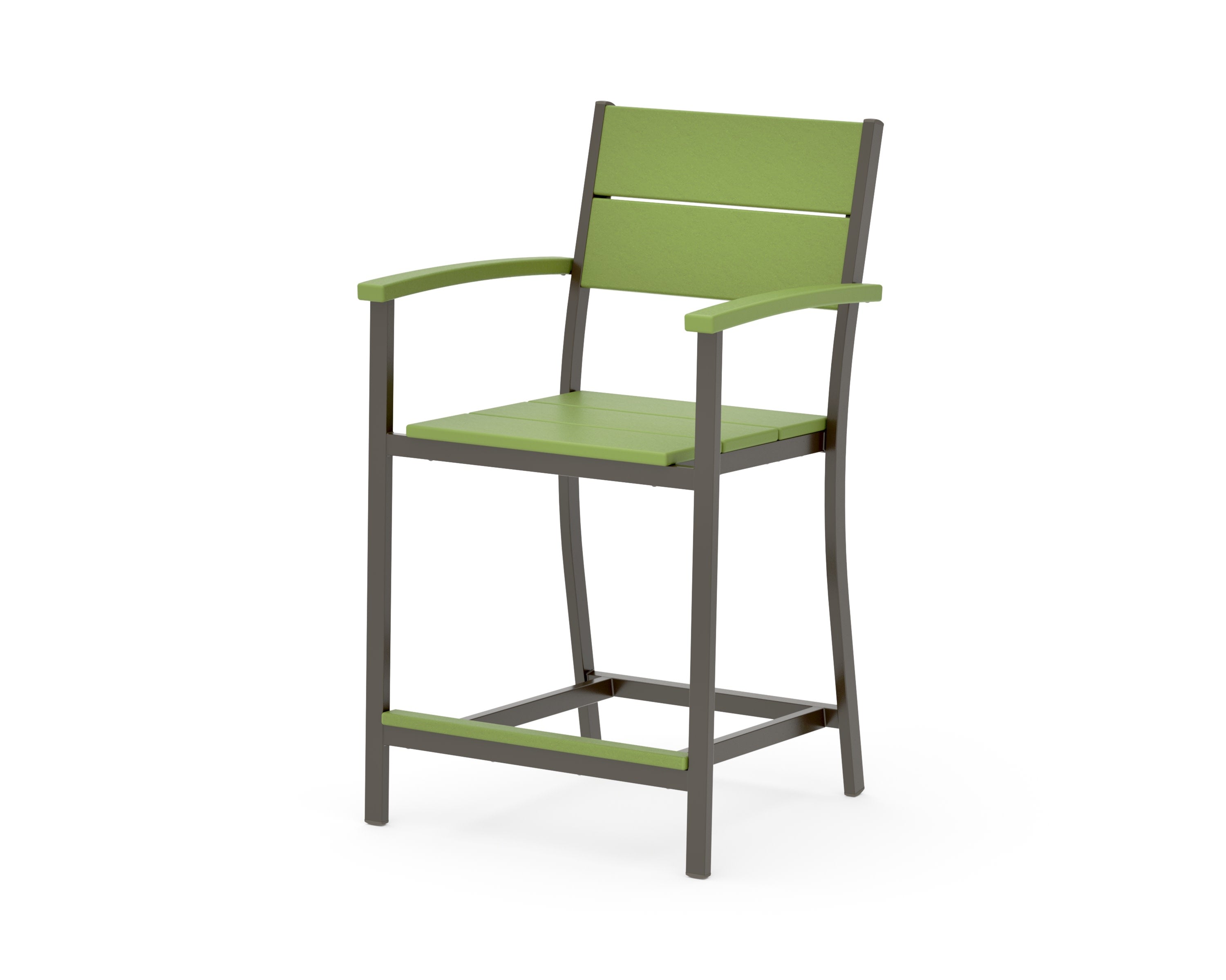 Main Street Counter Arm Chair in Bronze / Lime