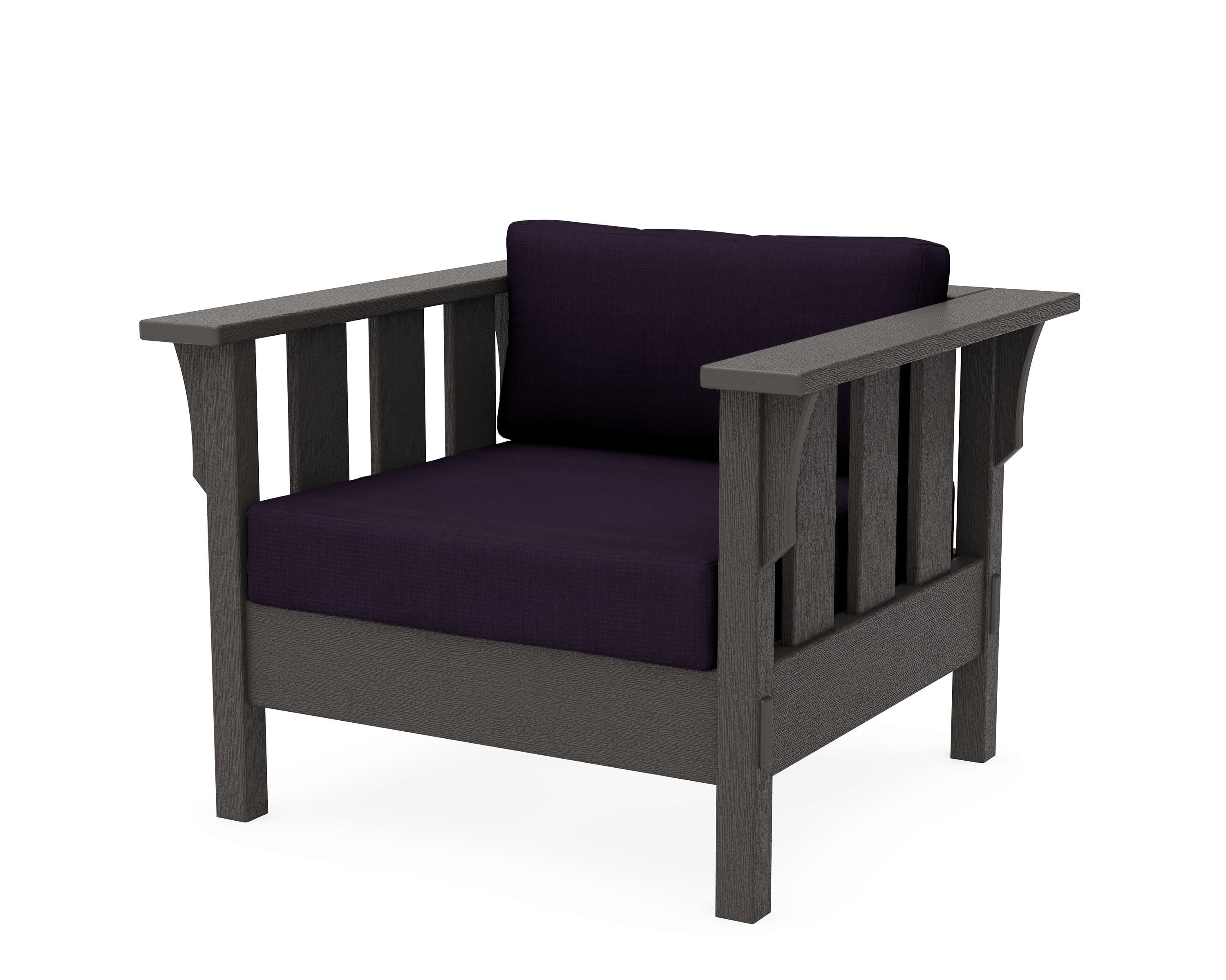 Acadia Deep Seating Chair in Vintage Coffee / Navy Linen